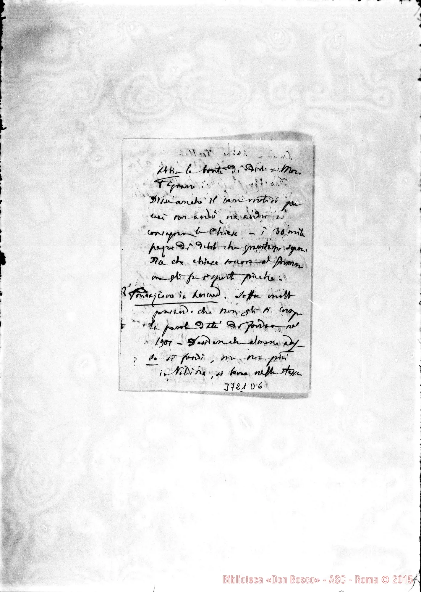 Fotogramma D 6 — « « Santiago, 9-07-1901 Autogr. Rua