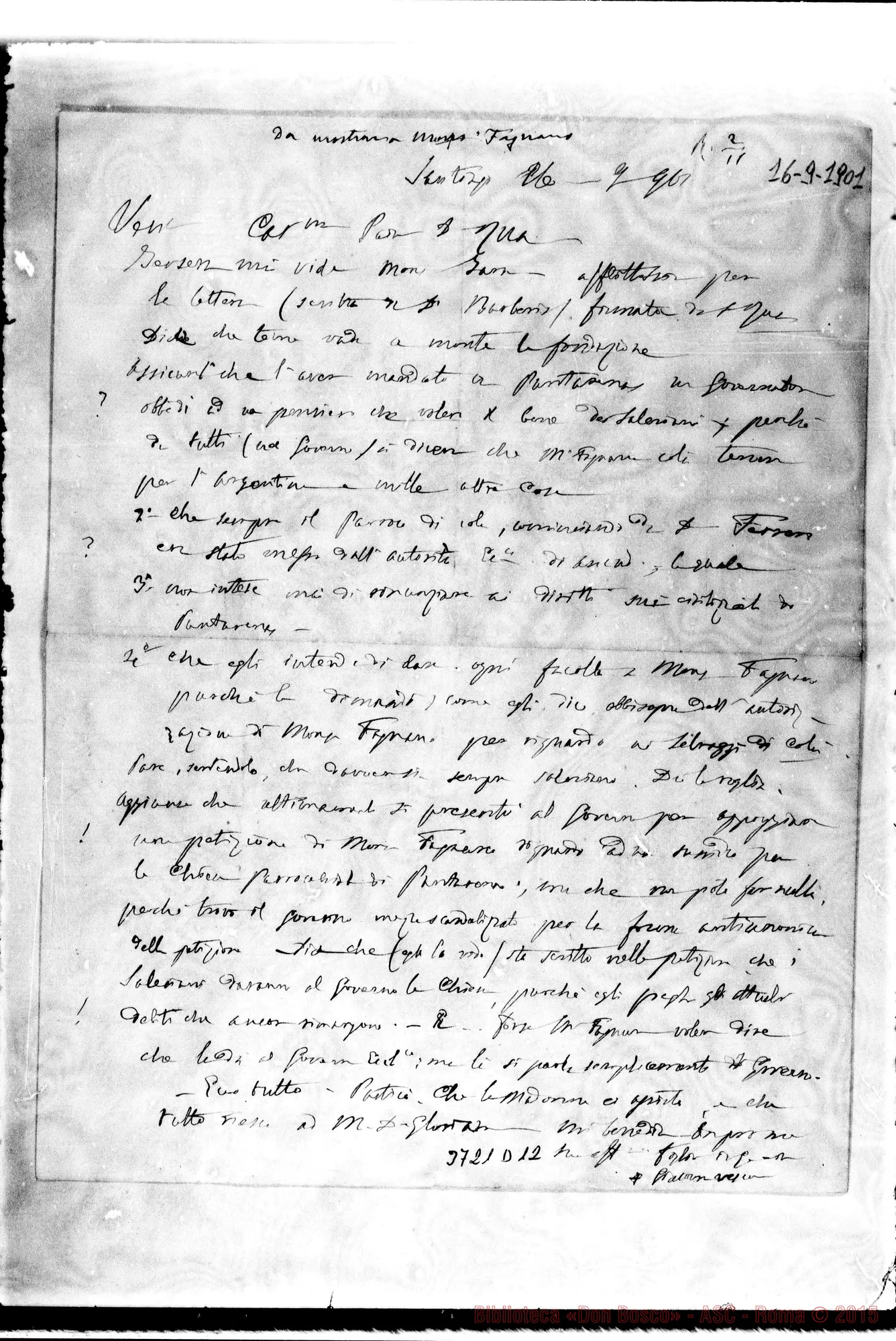 Fotogramma D 12 — « « Santiago, 16-09-1901 Autogr. Rua
