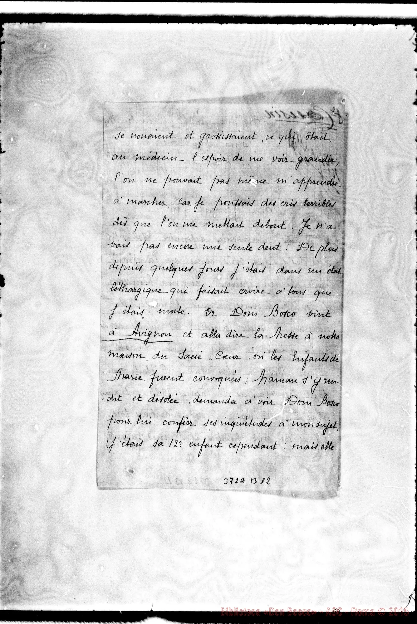 Fotogramma B 12 — Cousin Isabella Avigliana, 13-12-1907 Autogr. Rua