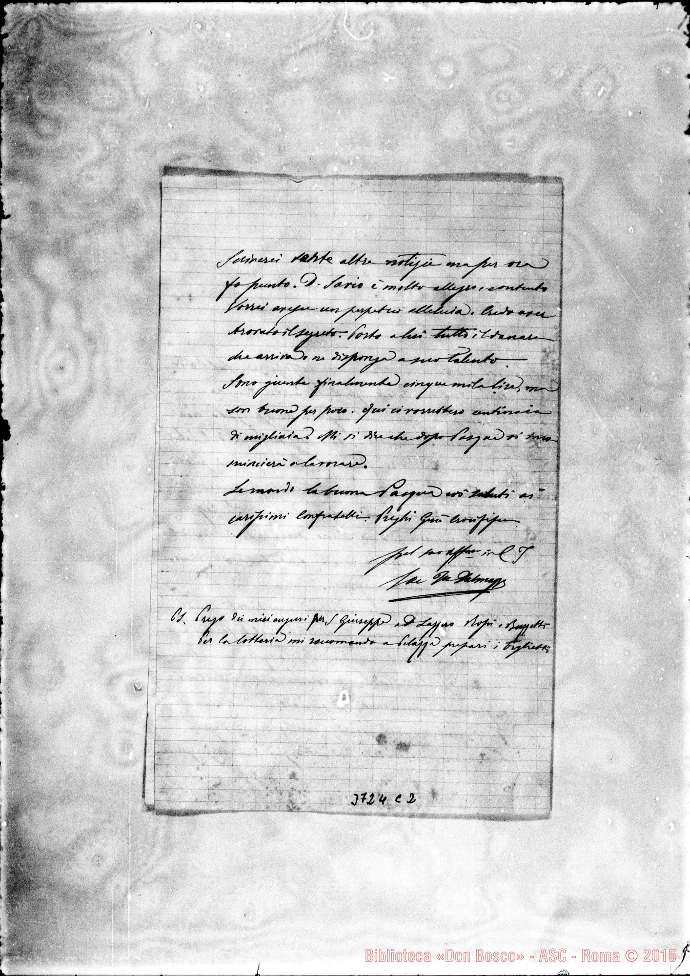 Fotogramma C 2 — Dalmazzo Francesco, SDB Roma, 23-03-1883 Autogr. Rua