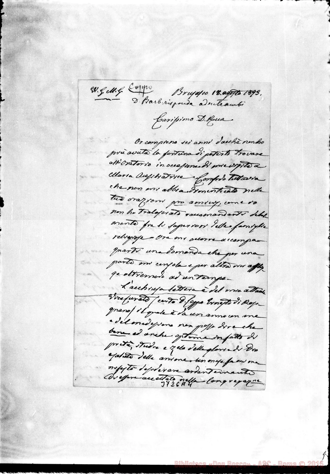 Fotogramma A 4 — Del Mastro Antonio, sac. Brusasco, 18-08-1893 Autogr.Rua