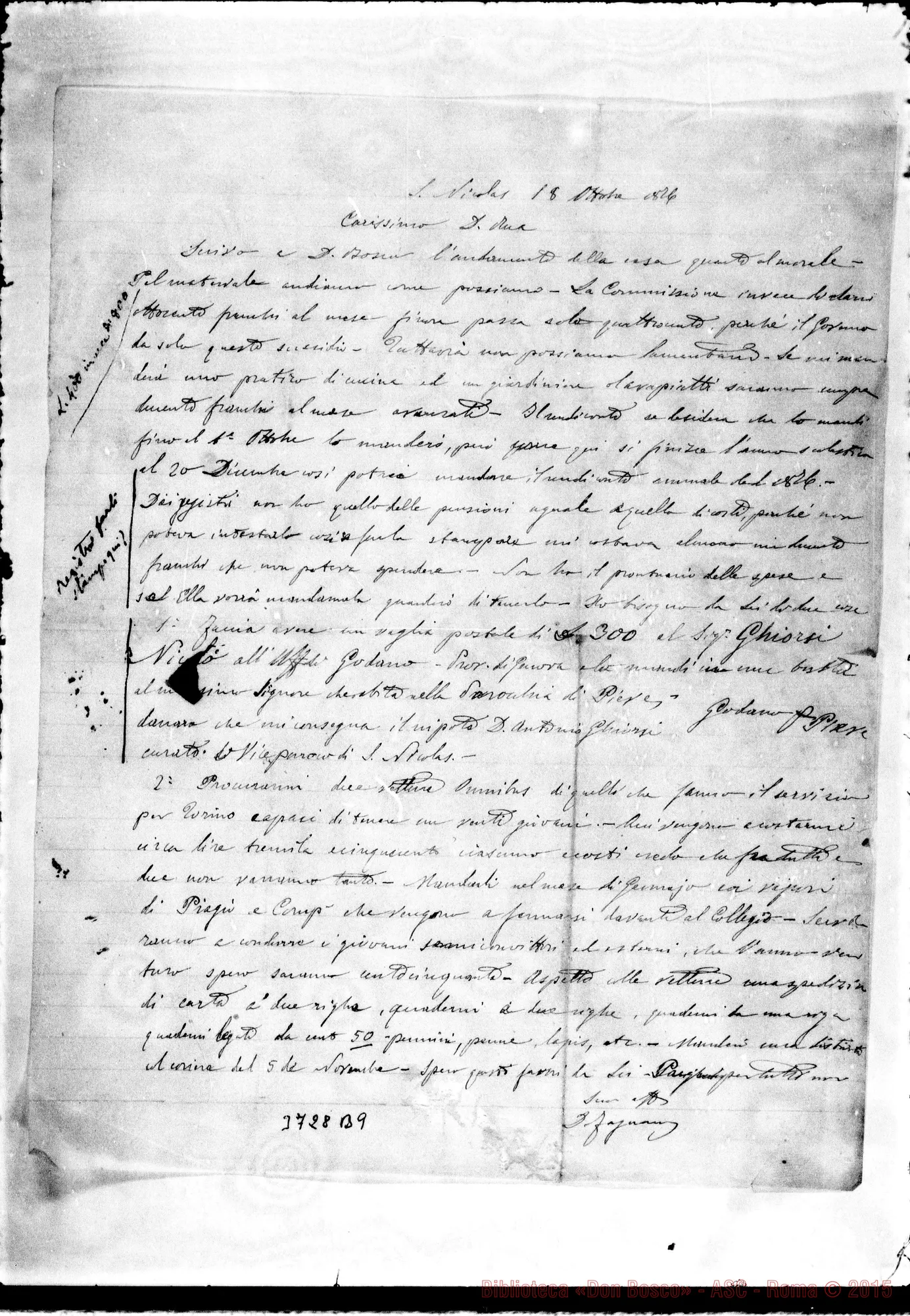 Fotogramma B 9 — « « S. Nicolás, 18-10-1876 Autogr. Rua
