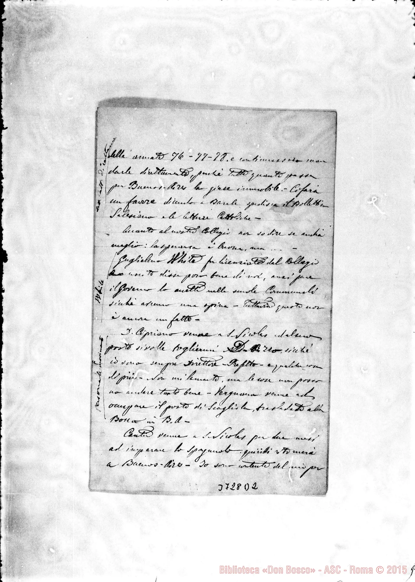 Fotogramma D 2 — « « S. Nicolás, 11-02-1879 Autogr. Rua