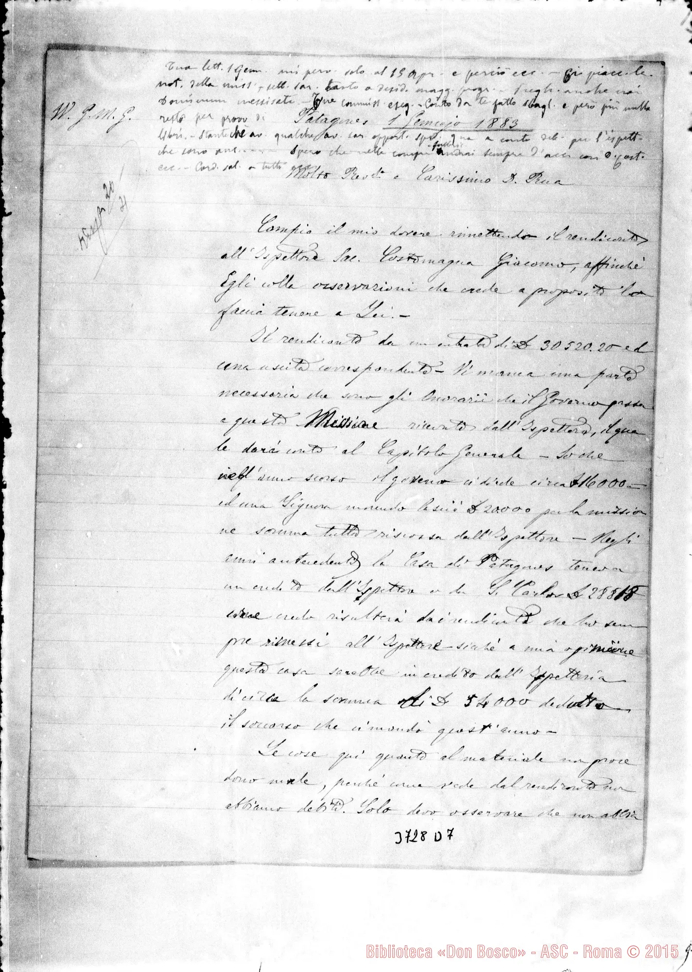 Fotogramma D 7 — « « Patagones, 1-01-1883 Autogr. Rua