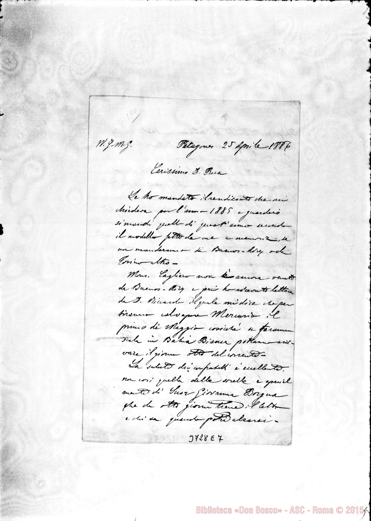 Fotogramma E 7 — « - Patagones, 25-04-1886