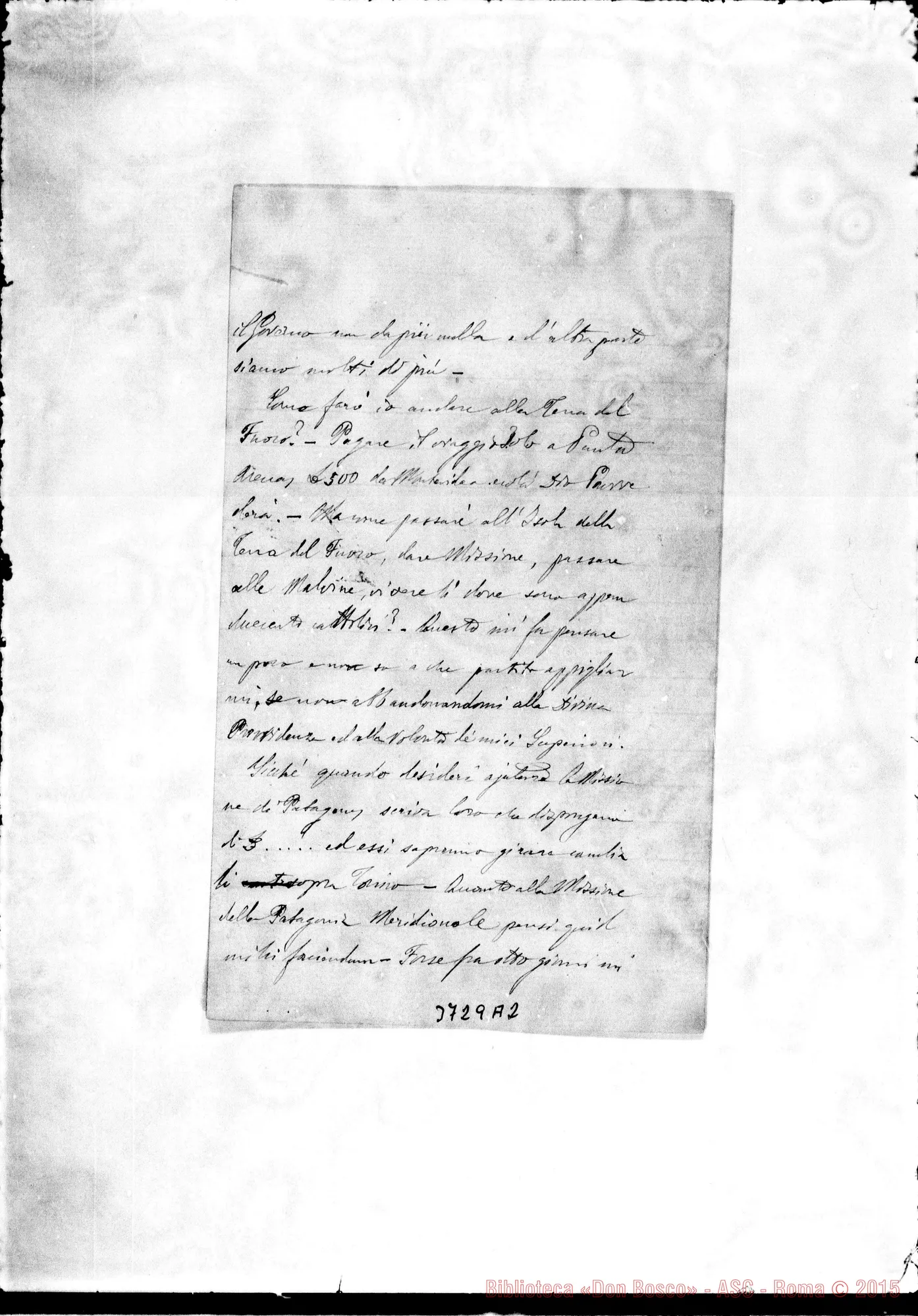 Fotogramma A 2 — « « La Plata, 1-09-1886 Autogr. Rua
