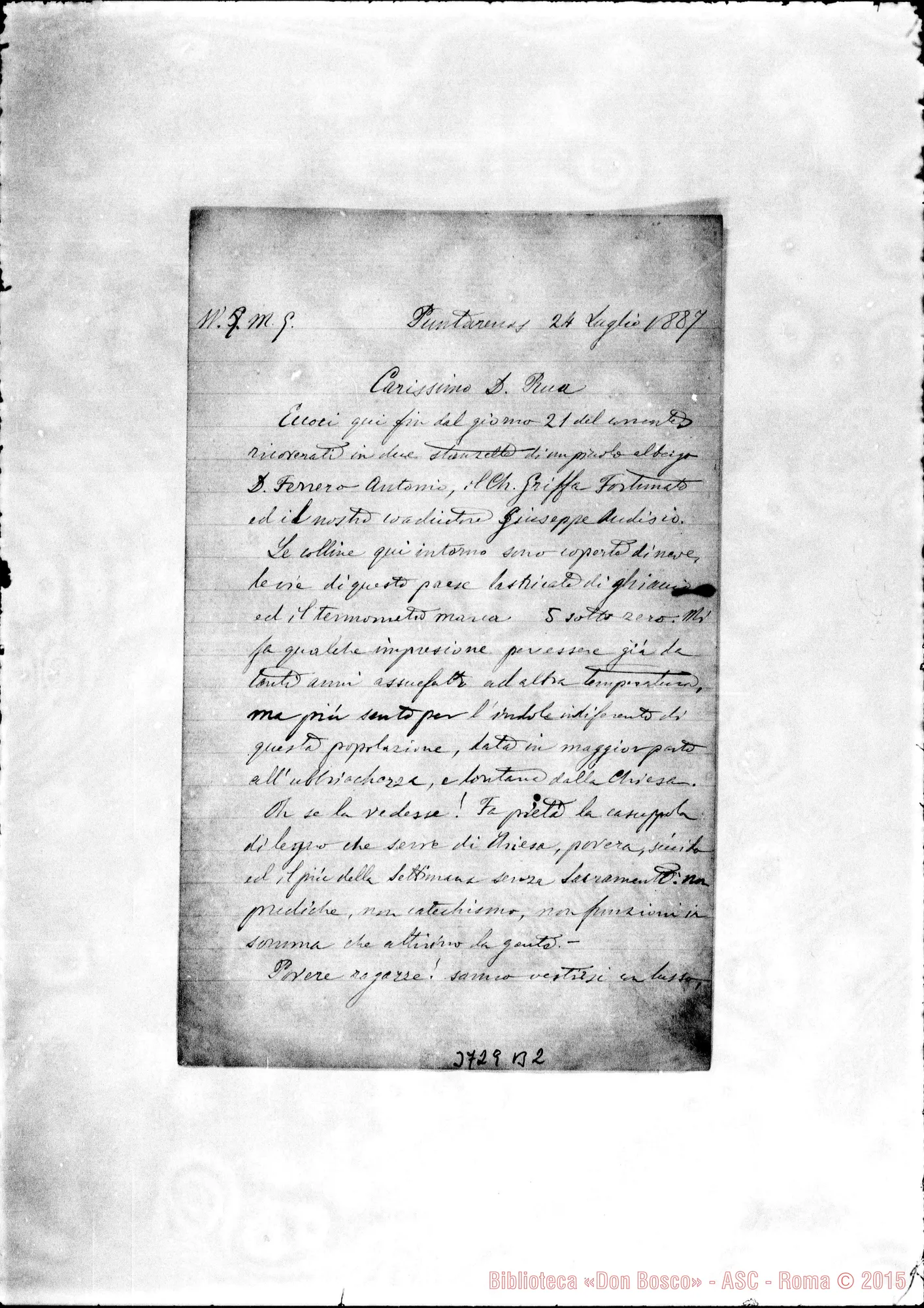 Fotogramma B 2 — « « Puntarenas, 24-07-1887 Autogr. Rua