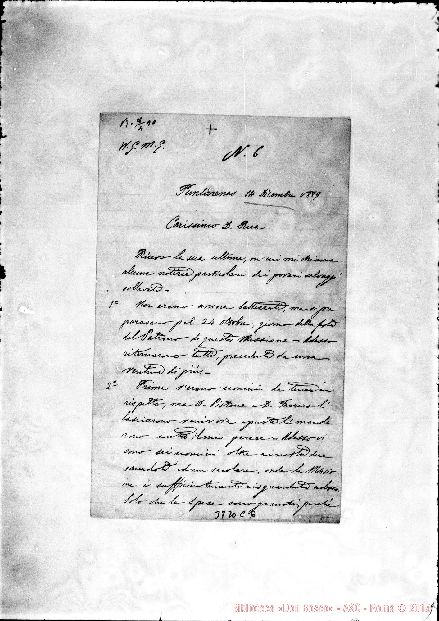Fotogramma C 6 — « « Puntarenas, 14-12-1889 Autogr Rua