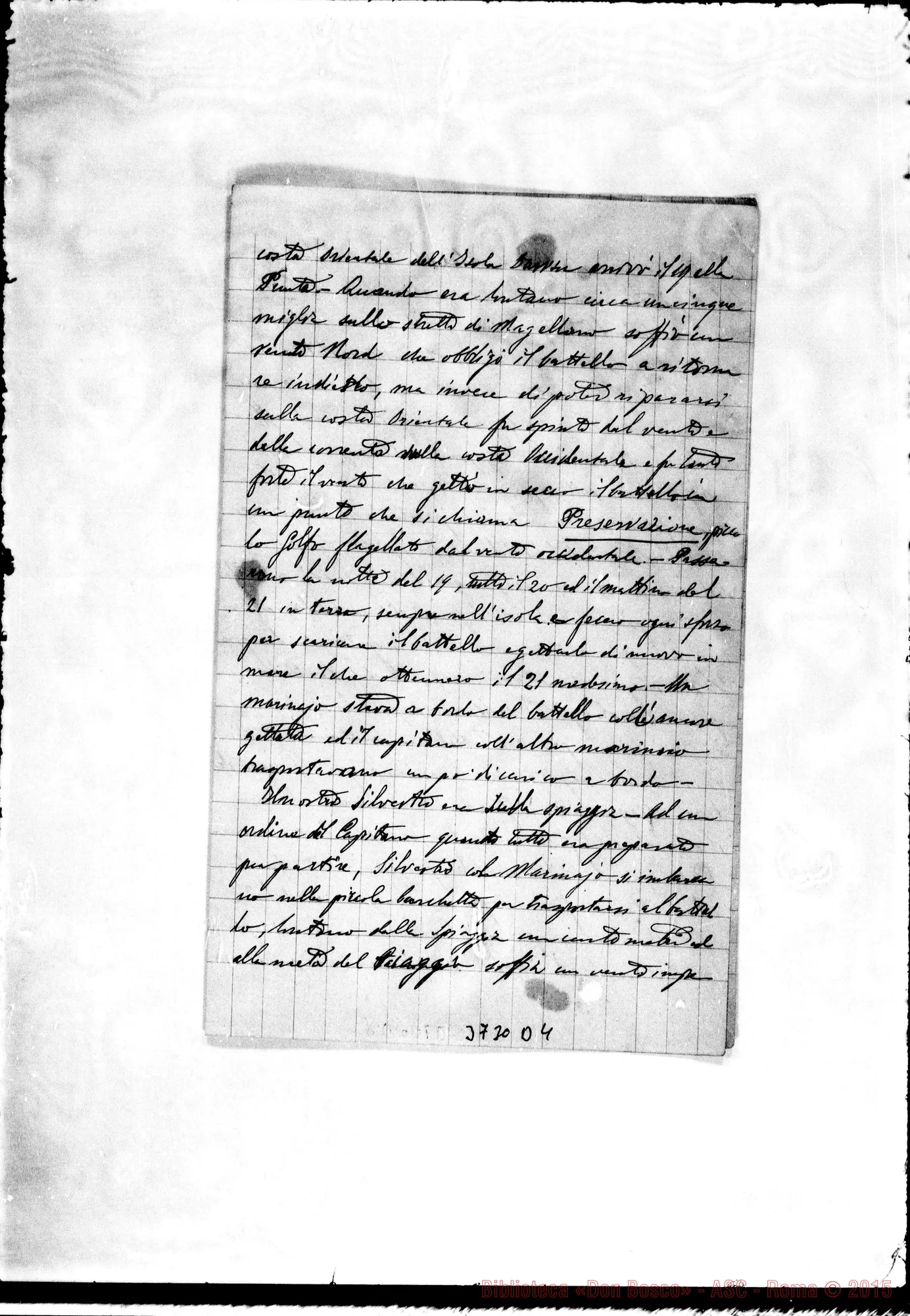 Fotogramma D 4 — « « Puntarenas, 14-01-1890 Autogr. Rua