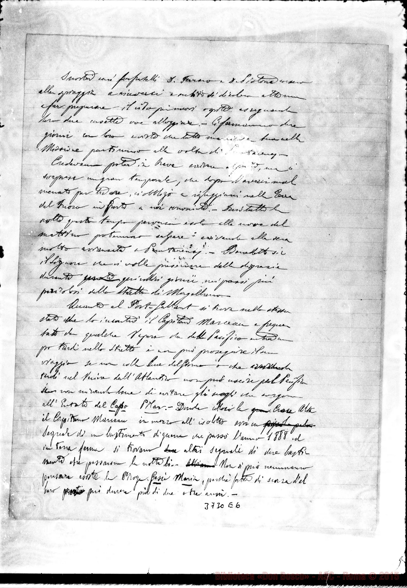 Fotogramma E 6 — « « Puntarenas, 4-03-1890 Autogr. Rua