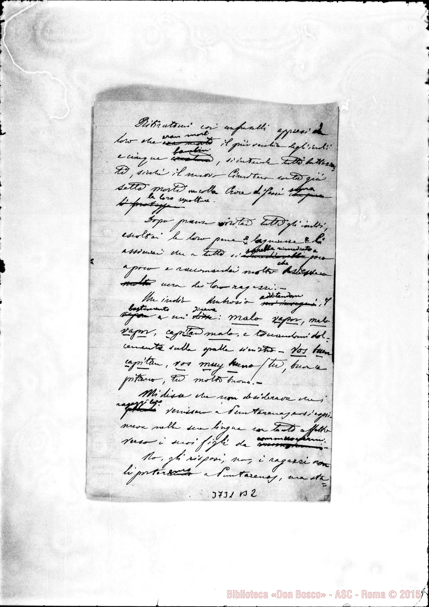 Fotogramma B 2 — « « Puntarenas, 31-05-1890 Autogr. Rua