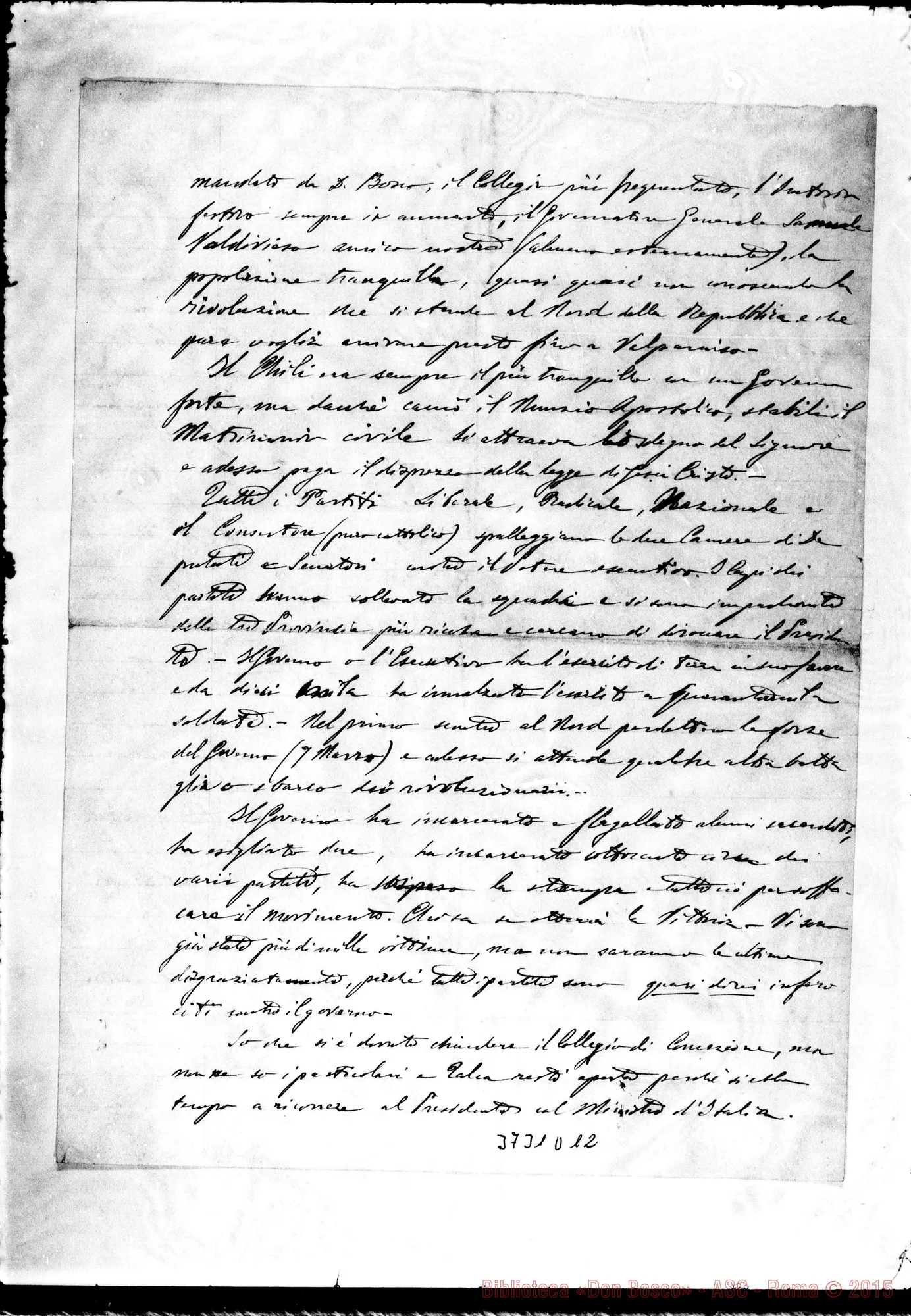 Fotogramma D 12 — « « Puntarenas, 15-04-1891 Autogr. Rua