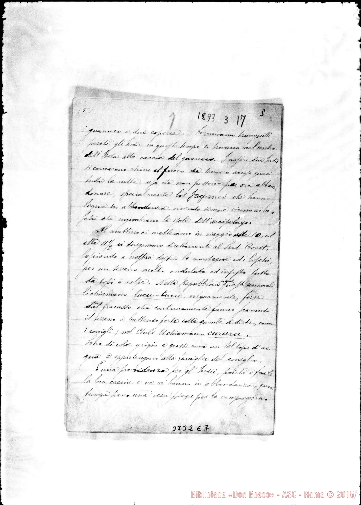 Fotogramma E 7 — « « Puntarenas, 17-03-1893 Con trascrizione