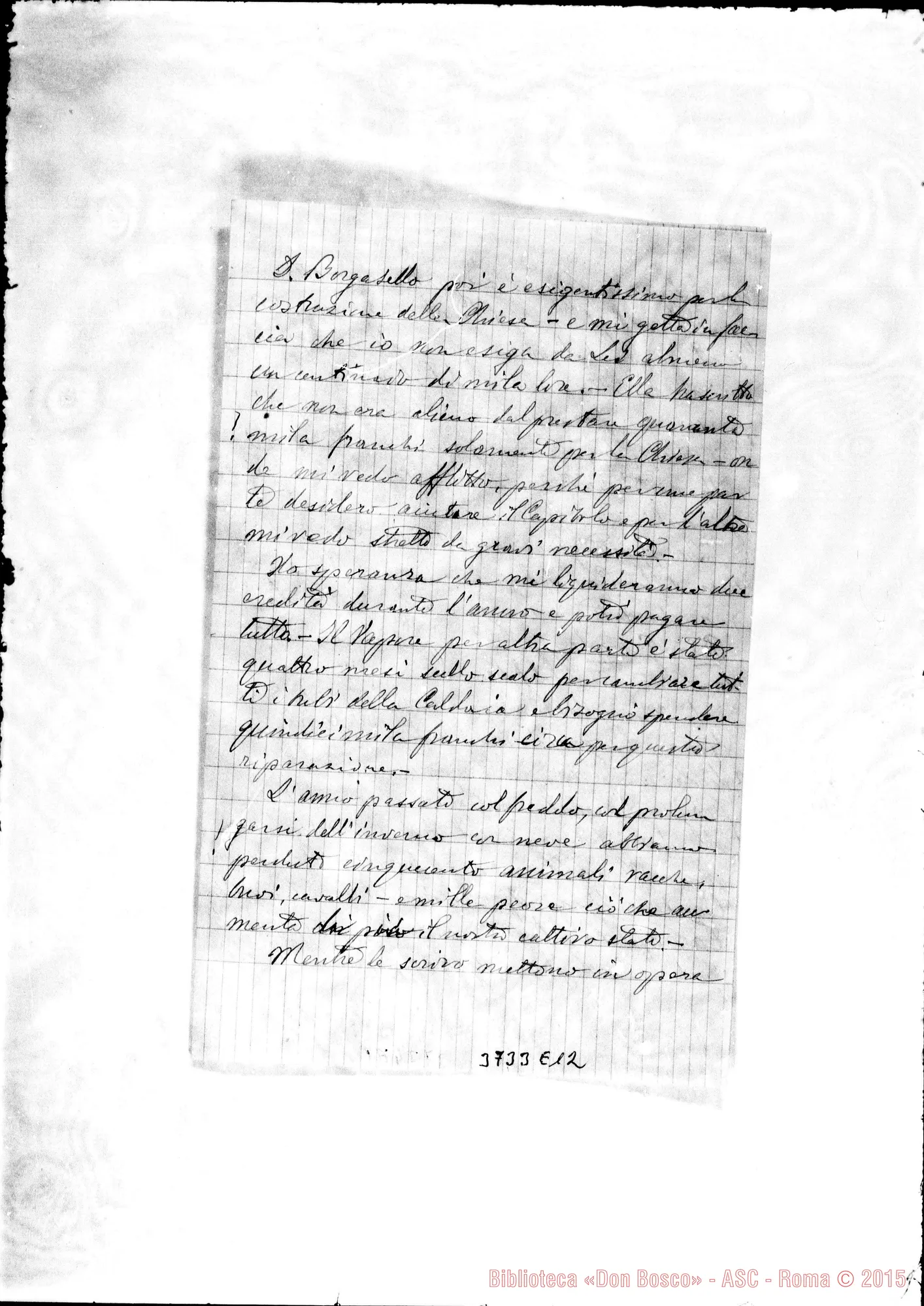 Fotogramma E 12 — « « Puntarenas, 14-05-1896 Autogr. Rua Incompleta