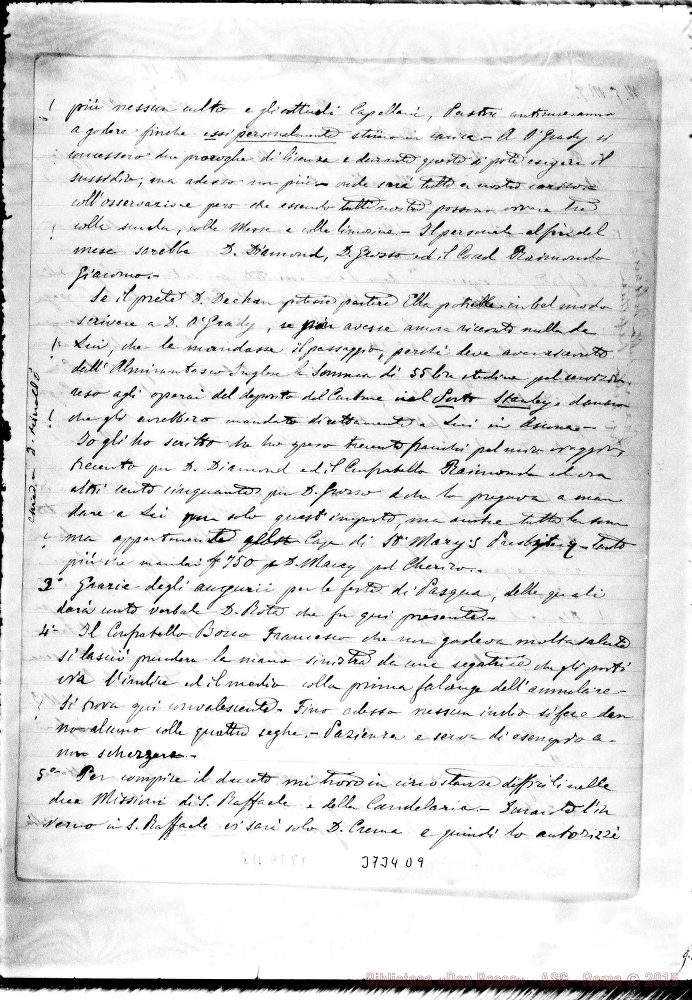 Fotogramma D 9 — Fagnano Giuseppe, Pr. Ap. Puntarenas, 20-05-1903 Autogr. Rua