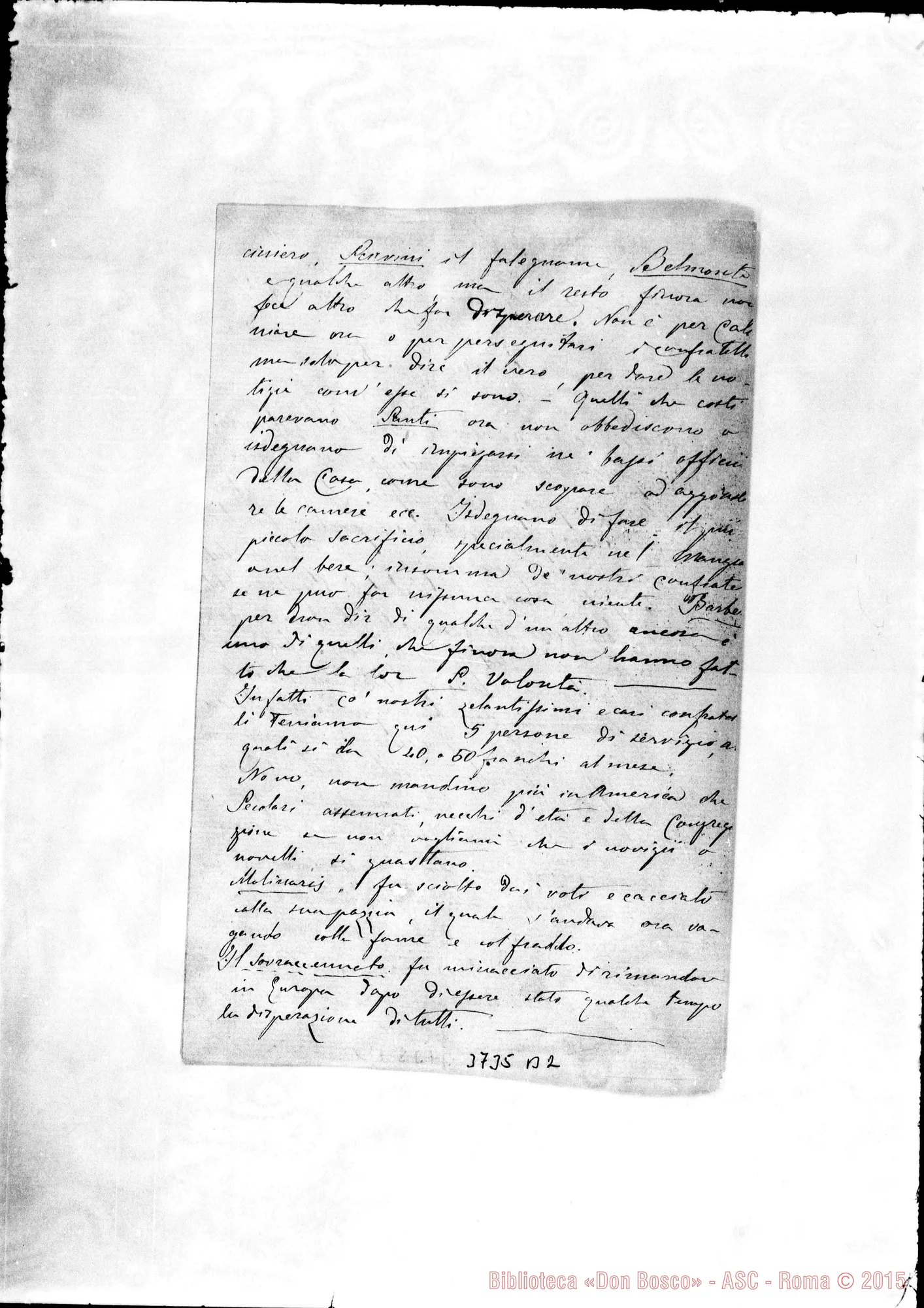 Fotogramma B 2 — Fassio Michele, SDB Villa Colón, 5-08-1877 Autogr. Rua