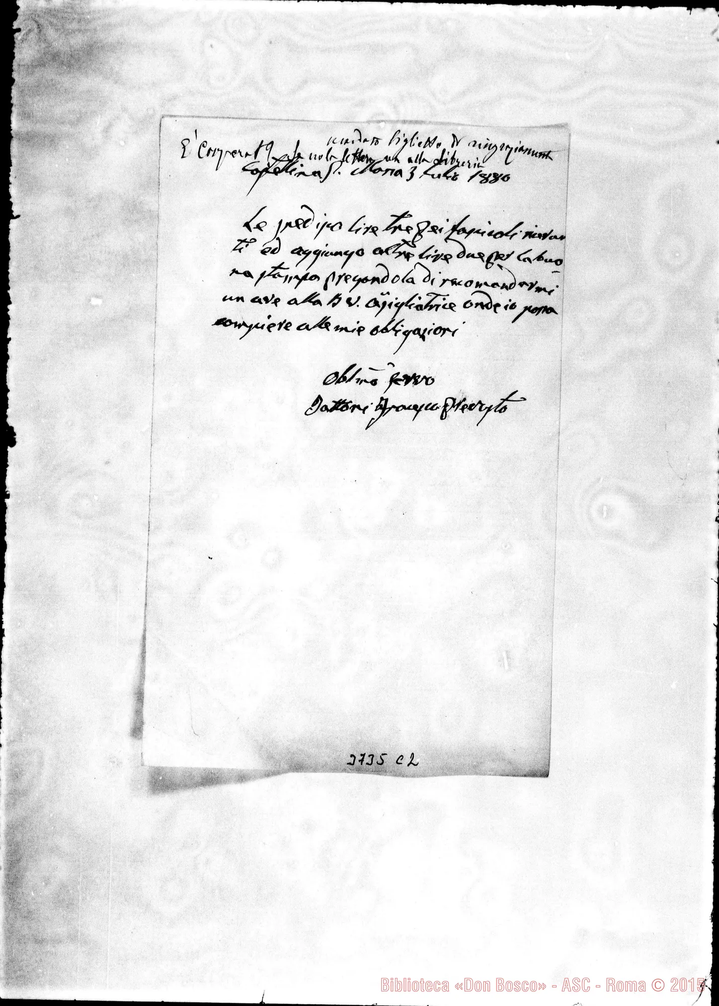 Fotogramma C 2 — Fattori Francesco, sac. Costellina, 3-07-1886