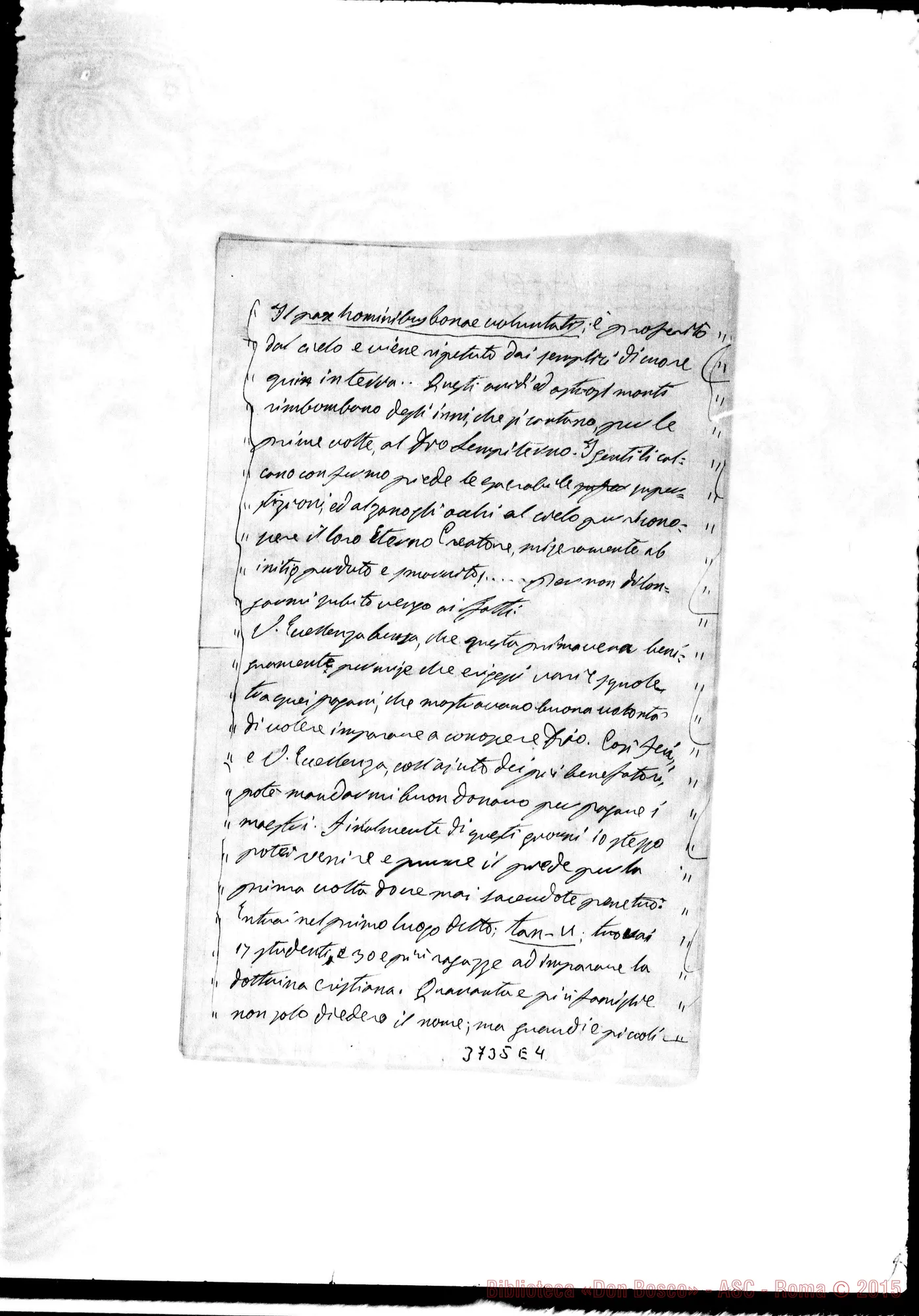 Fotogramma E 4 — Fenocchio Pacifico, sac. Cina, 28-12-1890 Autogr. Rua