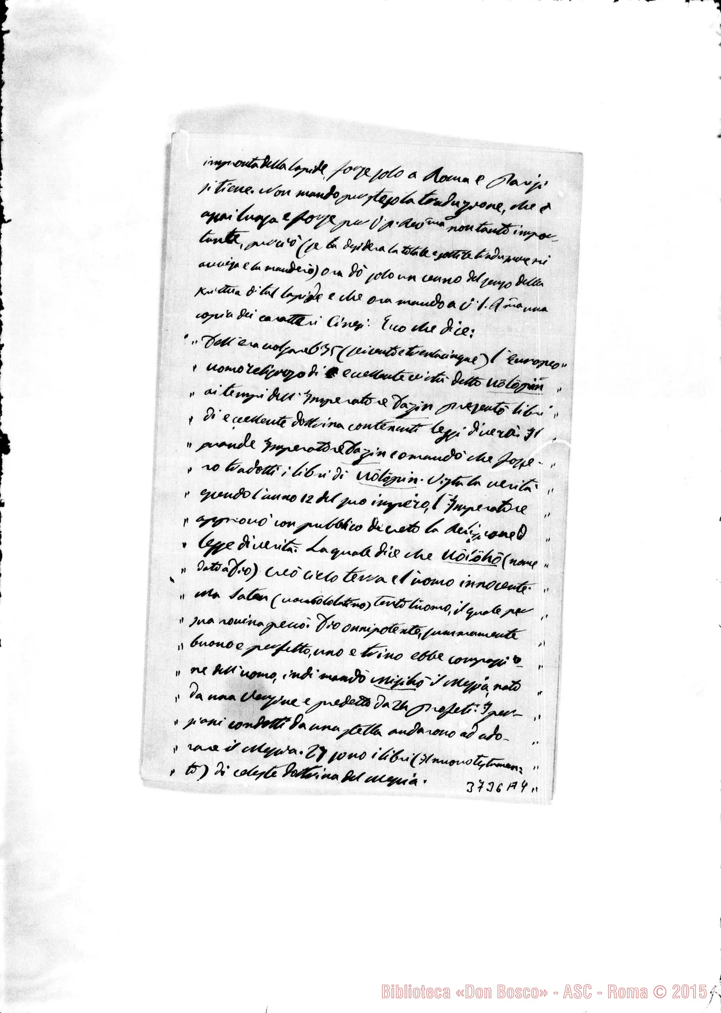 Fotogramma A 4 — « « Cina, 28-12-1892 Autogr. Rua