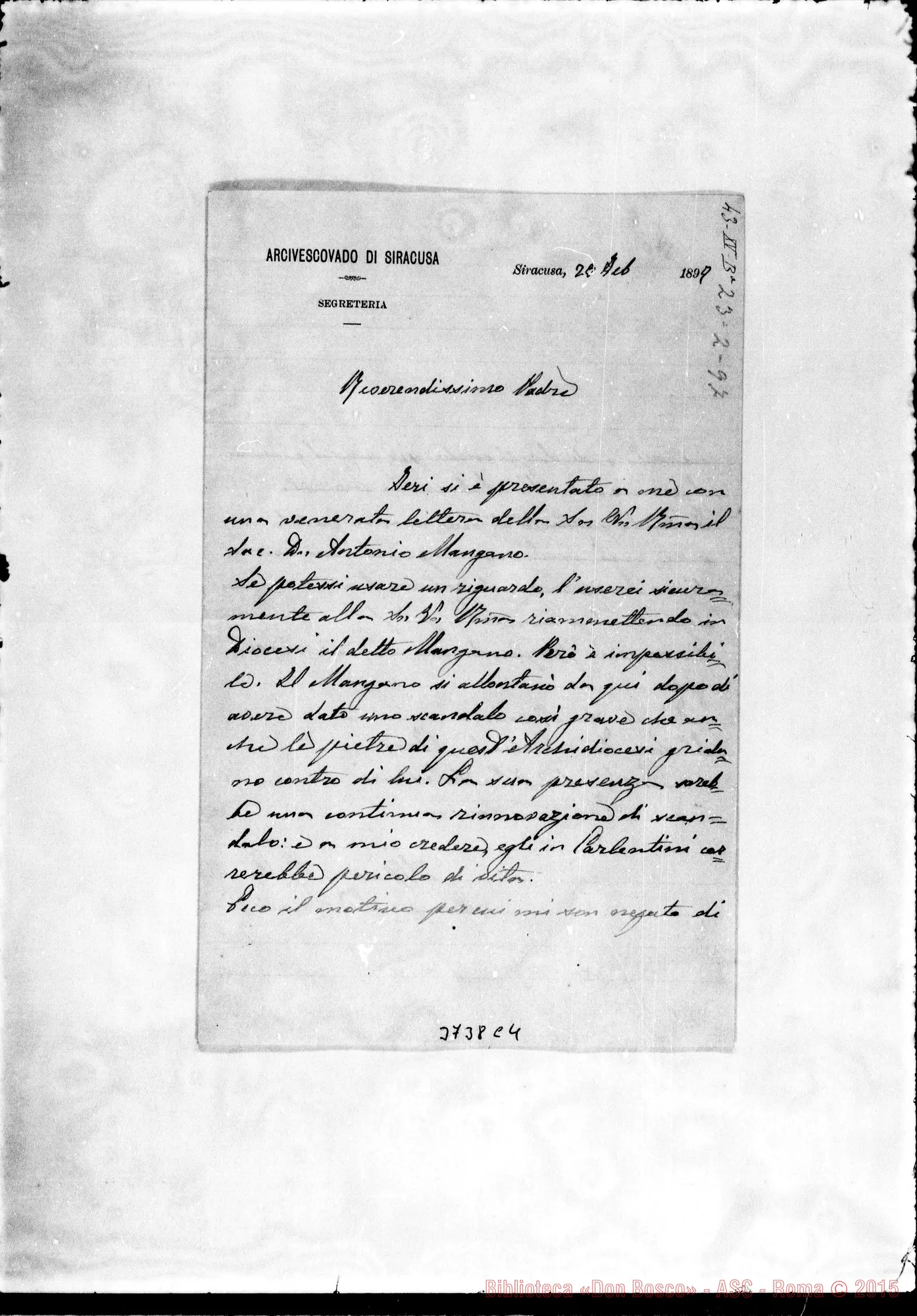 Fotogramma C 4 — Fiorenza Giuseppe M., vesc. di Siracusa, 23-02-1897