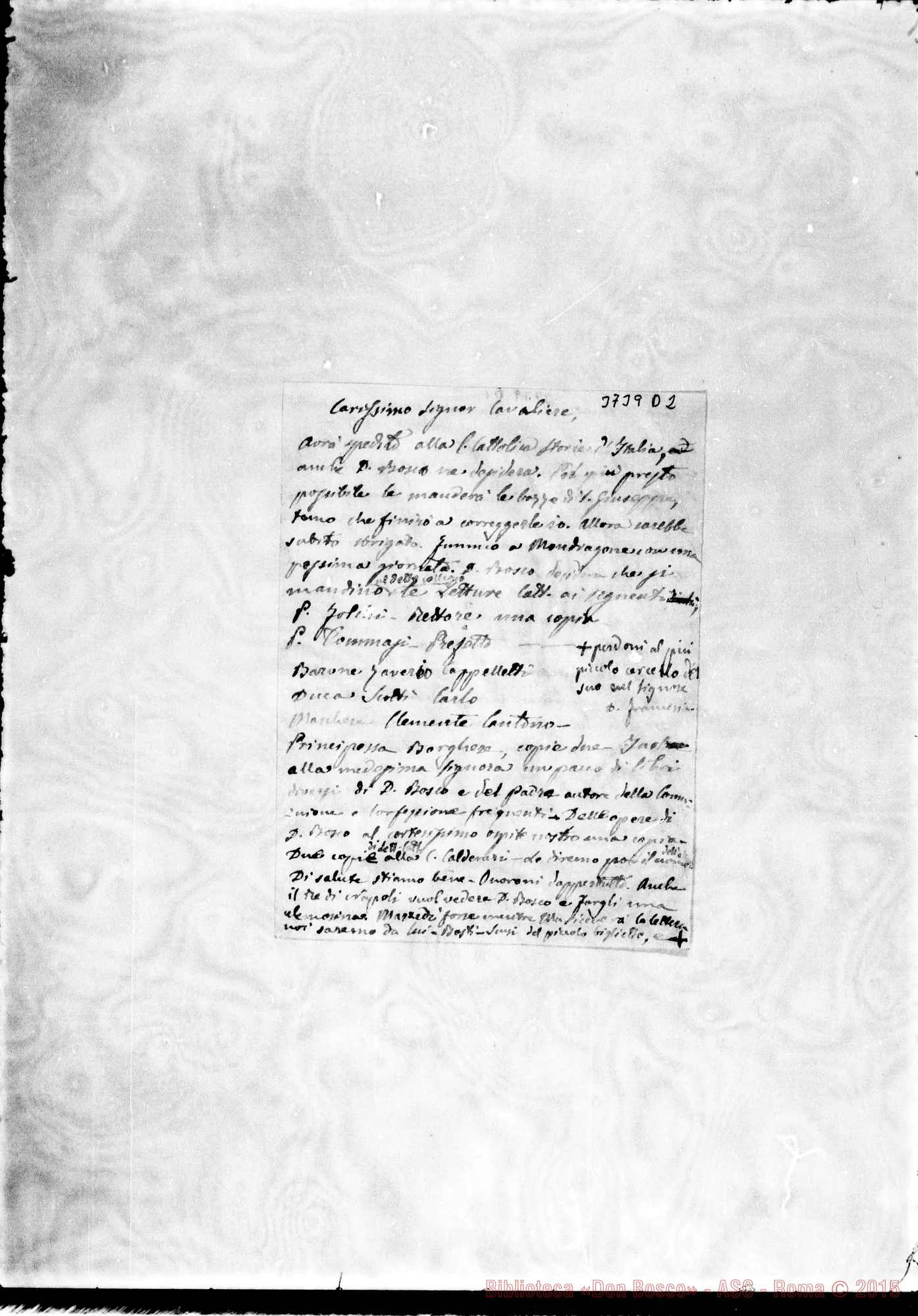 Fotogramma D 2 — Francesia Giov. Batt. SDB s.l. s.d.
