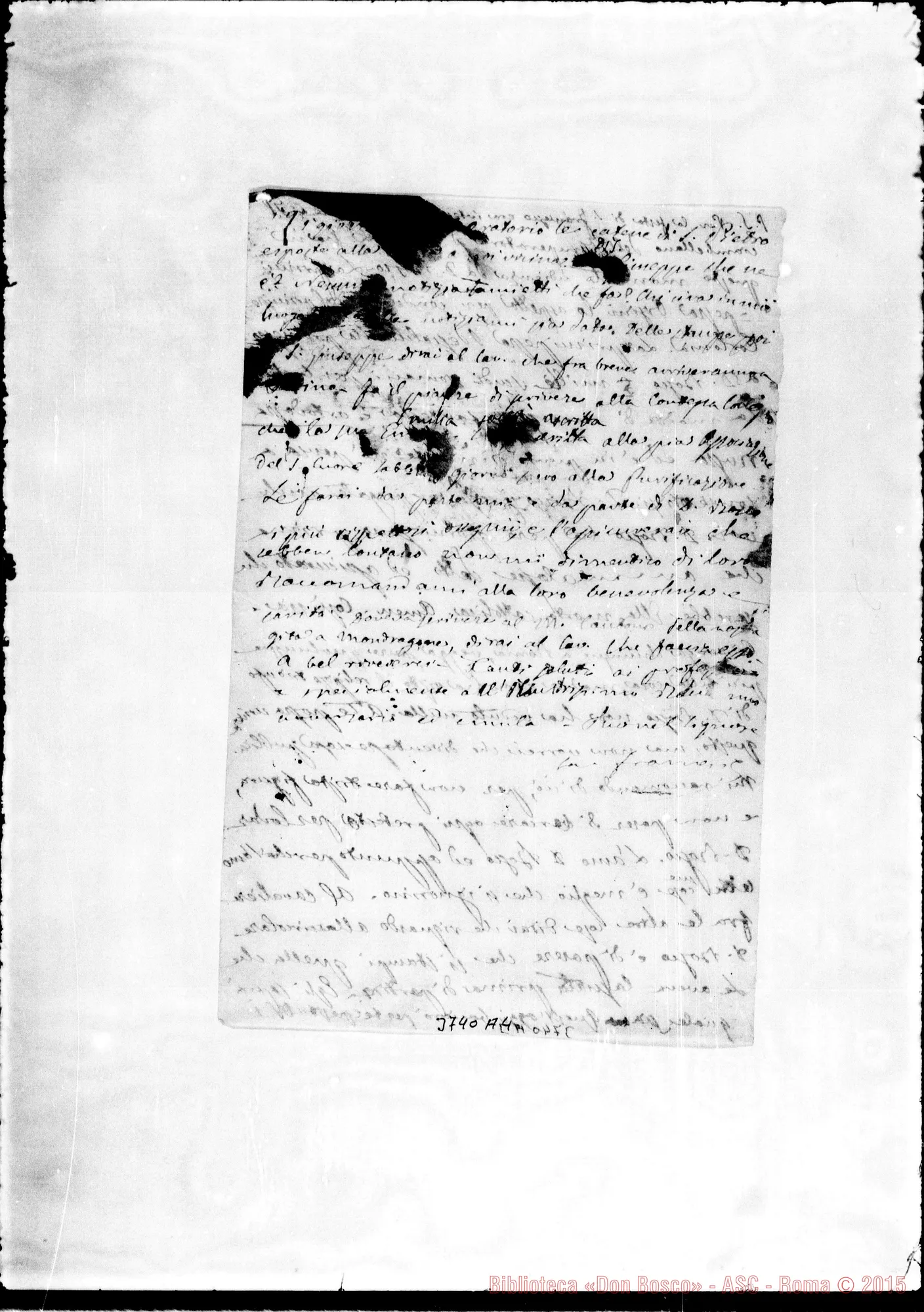 Fotogramma A 4 — « « « s.l. s.d. Brano di lettera