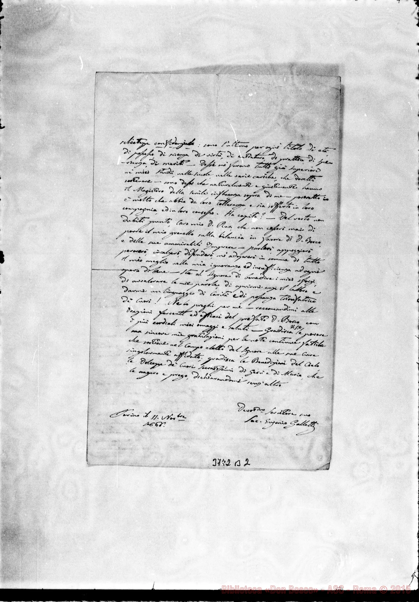 Fotogramma B 2 — Galletti Eugenio, can. Torino, 11-11-1866