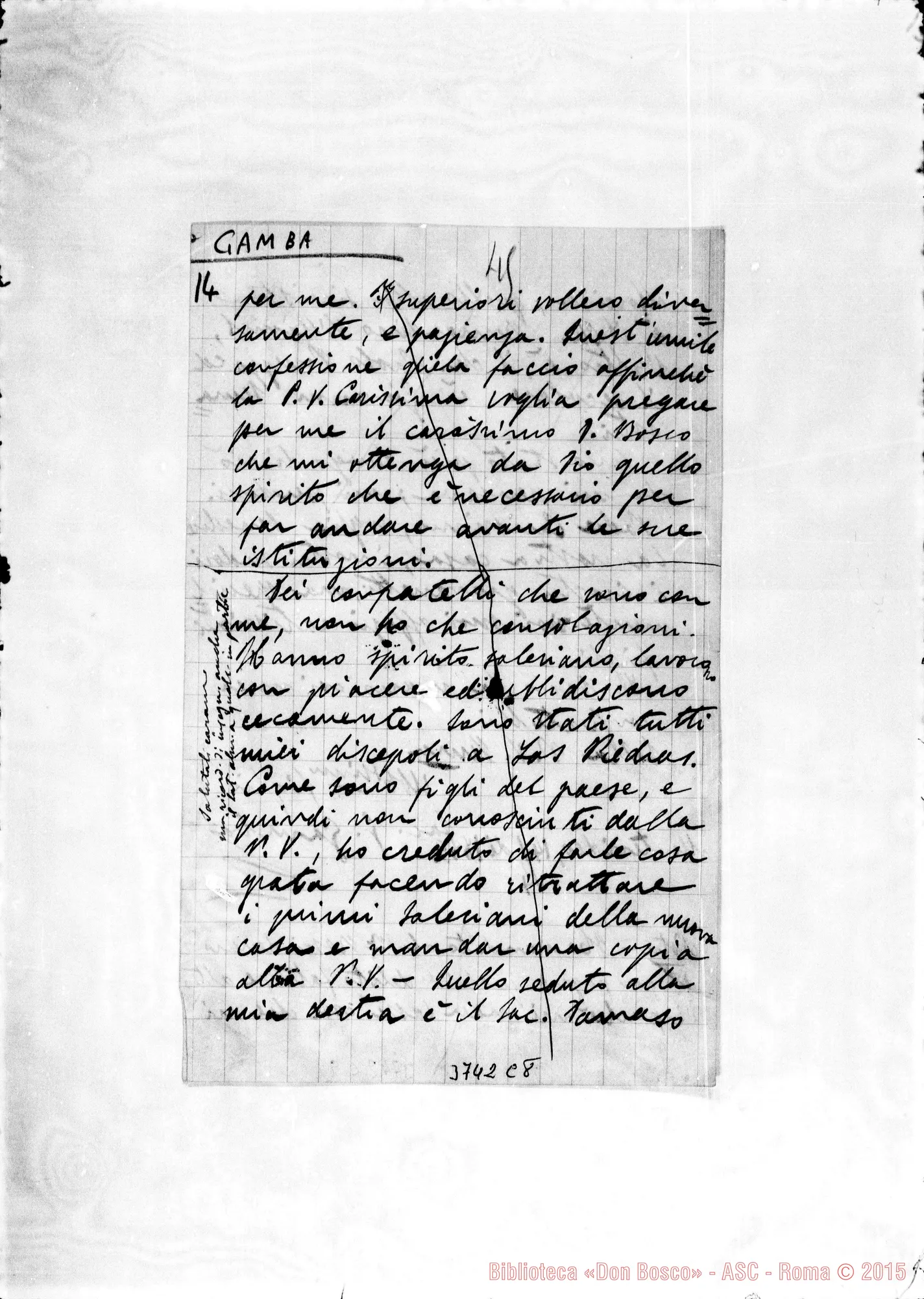 Fotogramma C 8 — « « Montevideo, 14-04-1889 Autogr. Rua