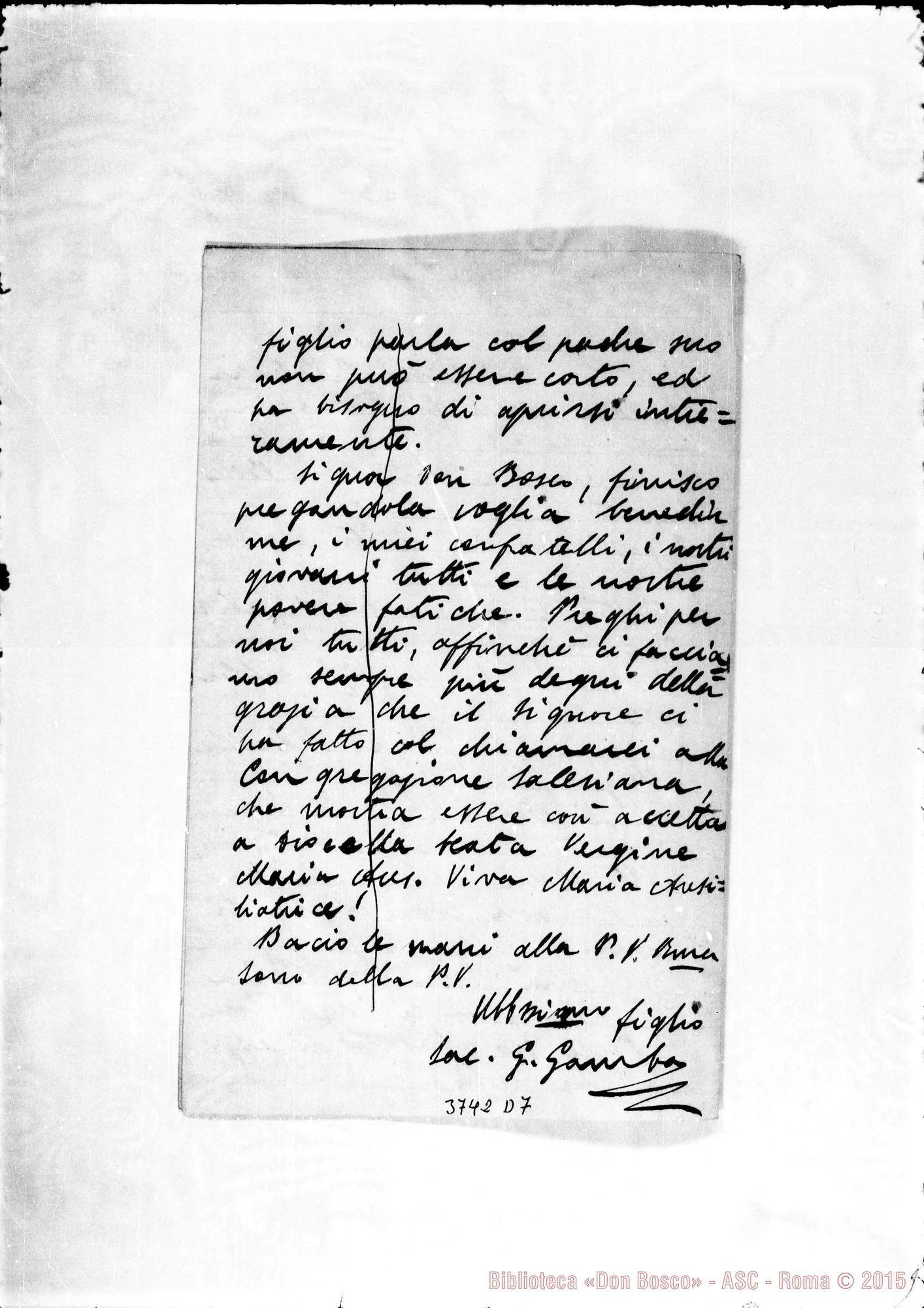 Fotogramma D 7 — « « Montevideo, 3-06-1890 Autogr. Rua