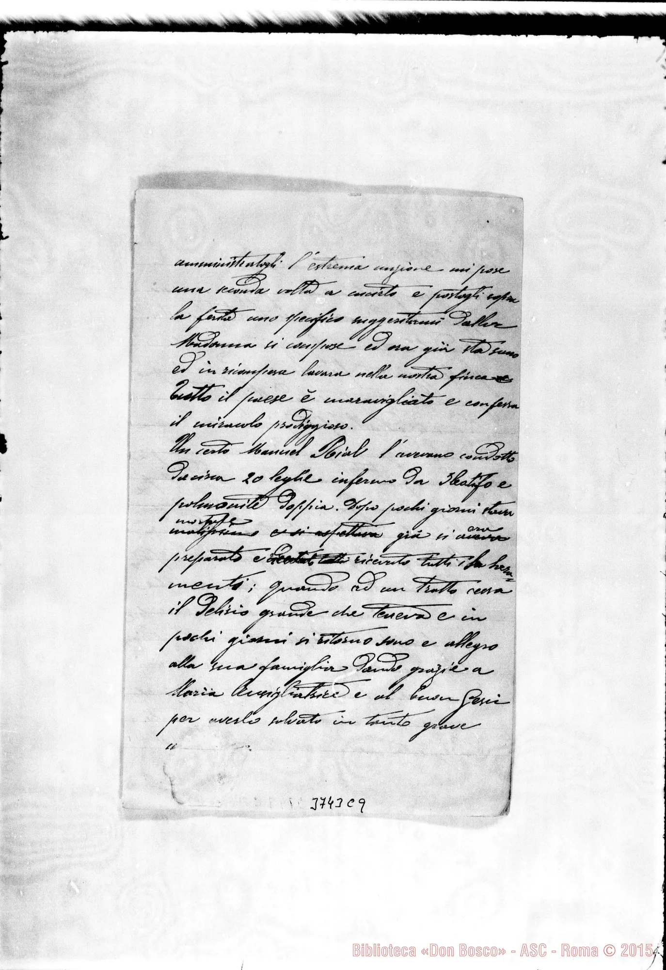 Fotogramma C 9 — Garrone Evasio, SDB Viedma, 1-05-1891 Autogr. Rua