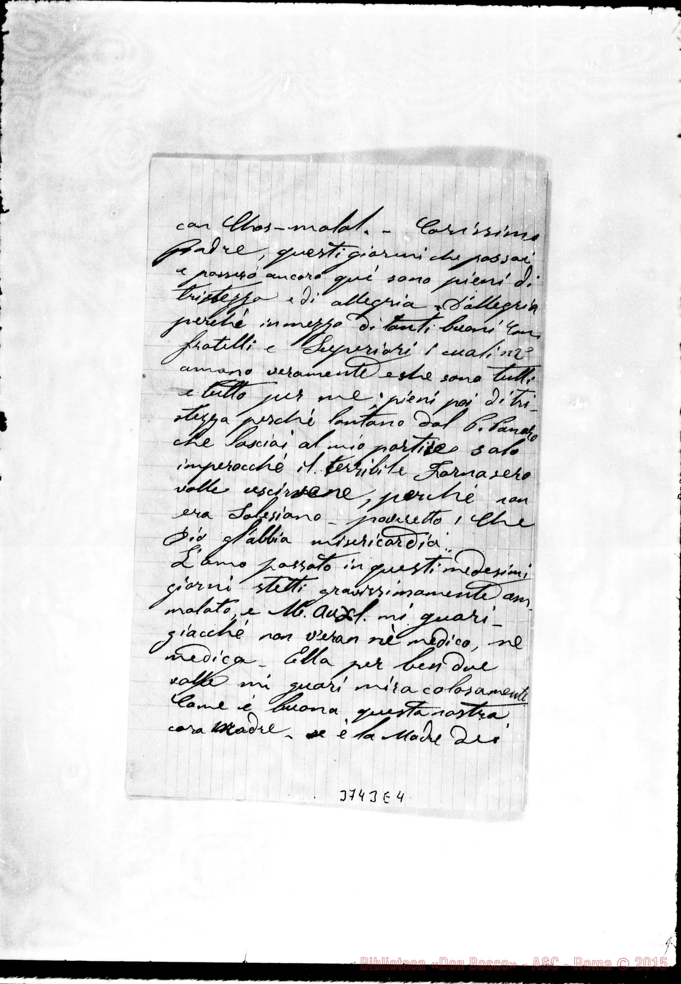 Fotogramma E 4 — Gavotto Matteo, SDB Santiago, 31-01-1894 Autogr. Rua