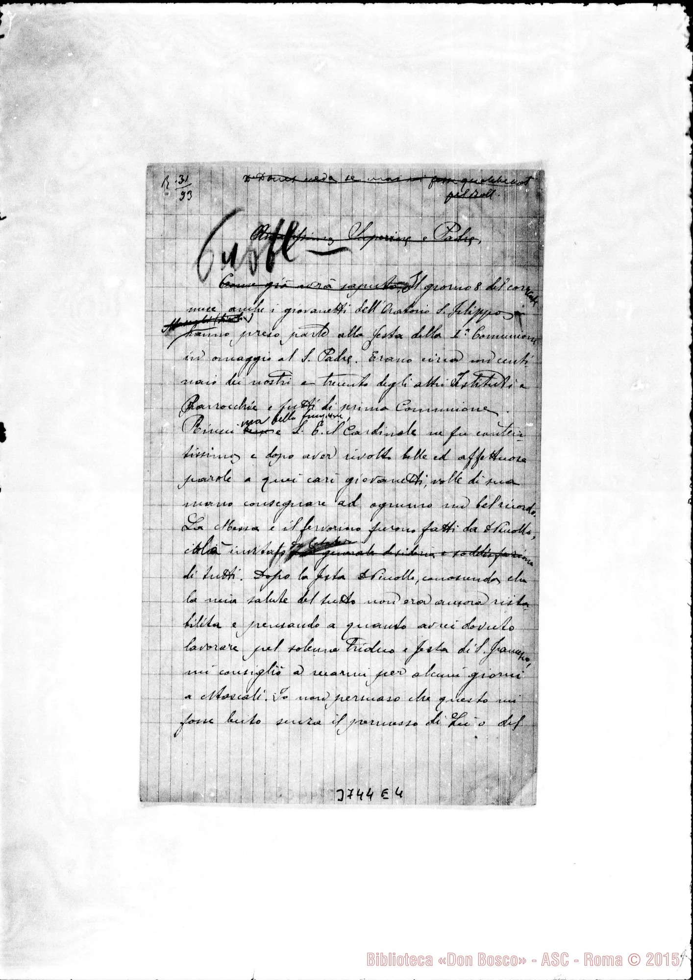 Fotogramma E 4 — Ghigliotto Francesco, SDB Mascali, 19-01-1893 Autogr. Rua