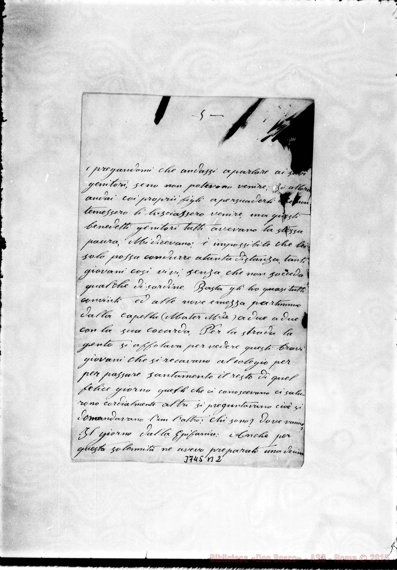 Fotogramma B 2 — Ghiotti Vincenzo, SDB Buenos A., 8-02-1891 Autogr. Rua