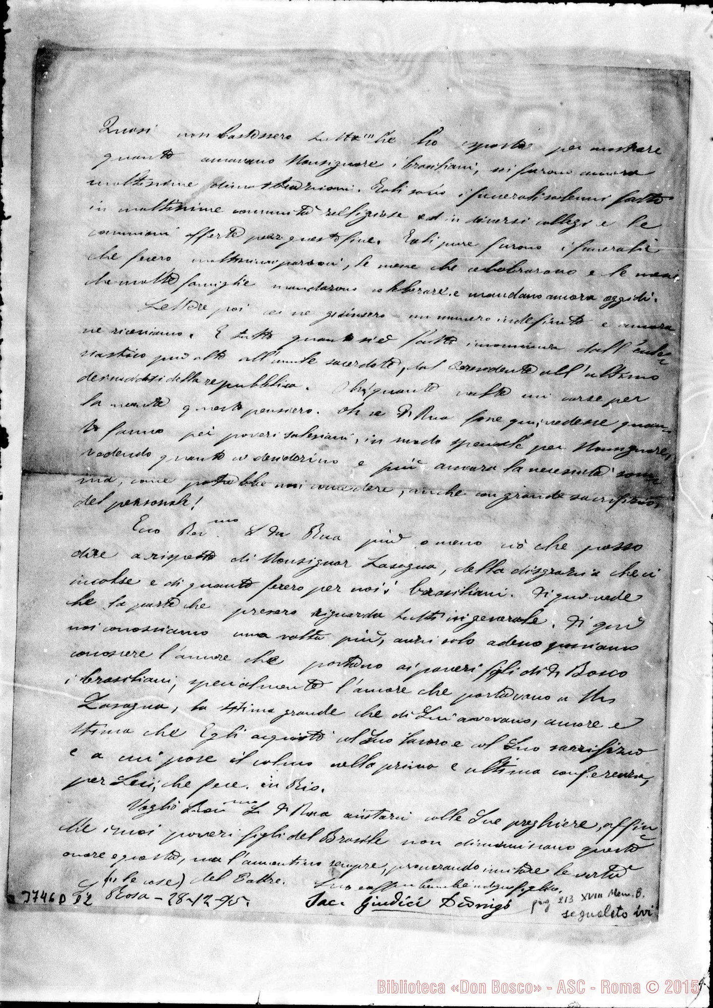 Fotogramma D 12 — « « S. Rosa, 28-12-1895 Autogr. Rua