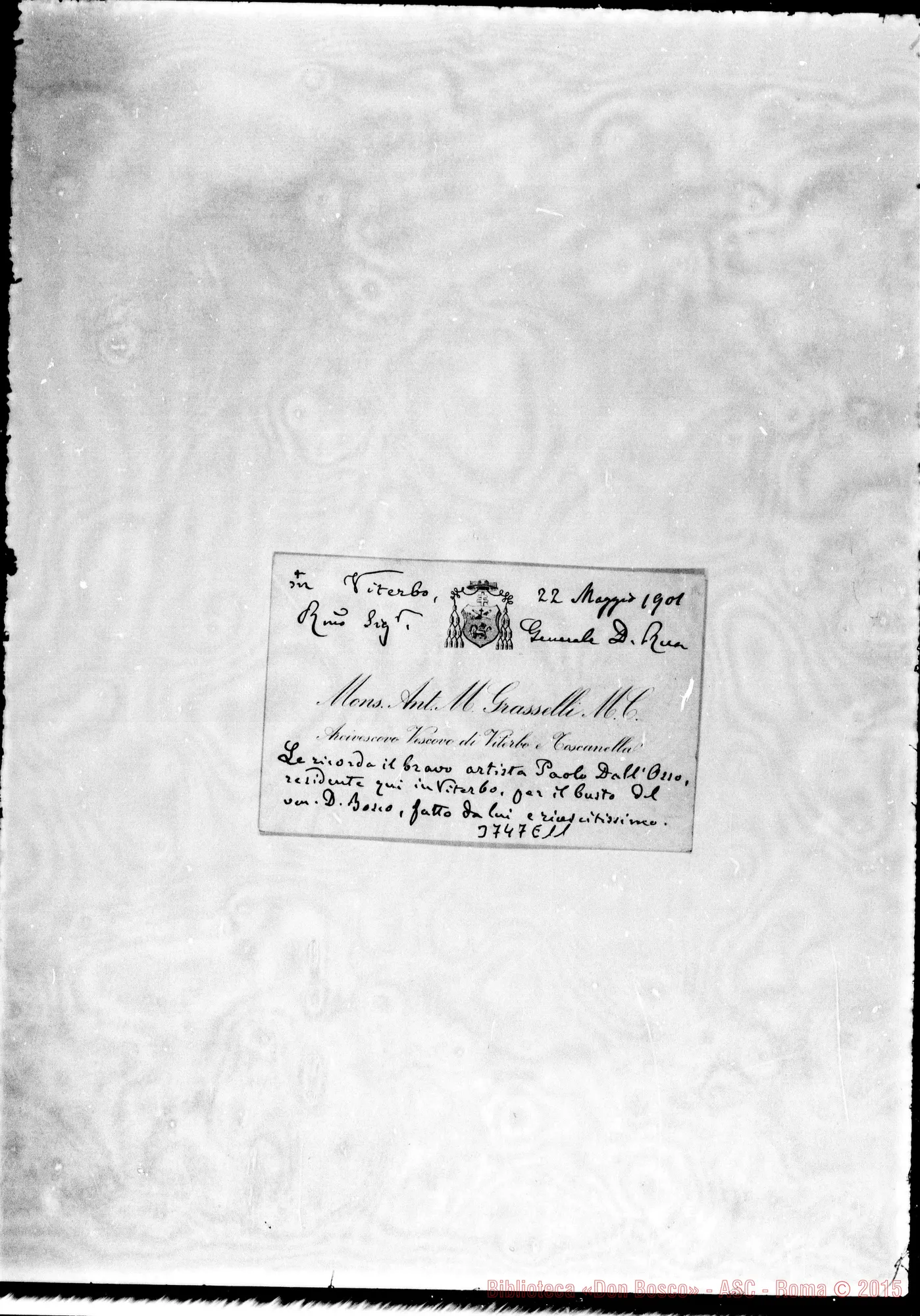 Fotogramma E 11 — « « Viterbo, 22-05-1901 Biglietto