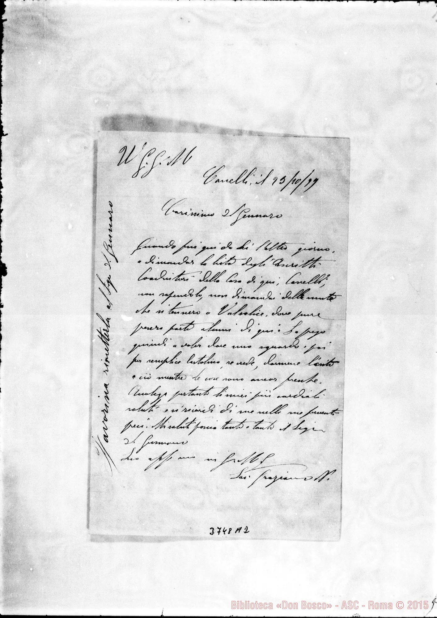 Fotogramma A 2 — Graziano Natale, SDB Canelli, 23-10-1899 Autogr. Rua