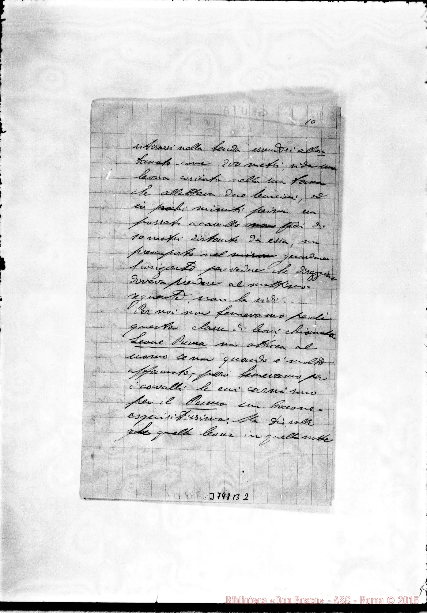 Fotogramma B 2 — Griffa Fortunato, SDB Puntarenas, 5-04-1893 Autogr. Rua