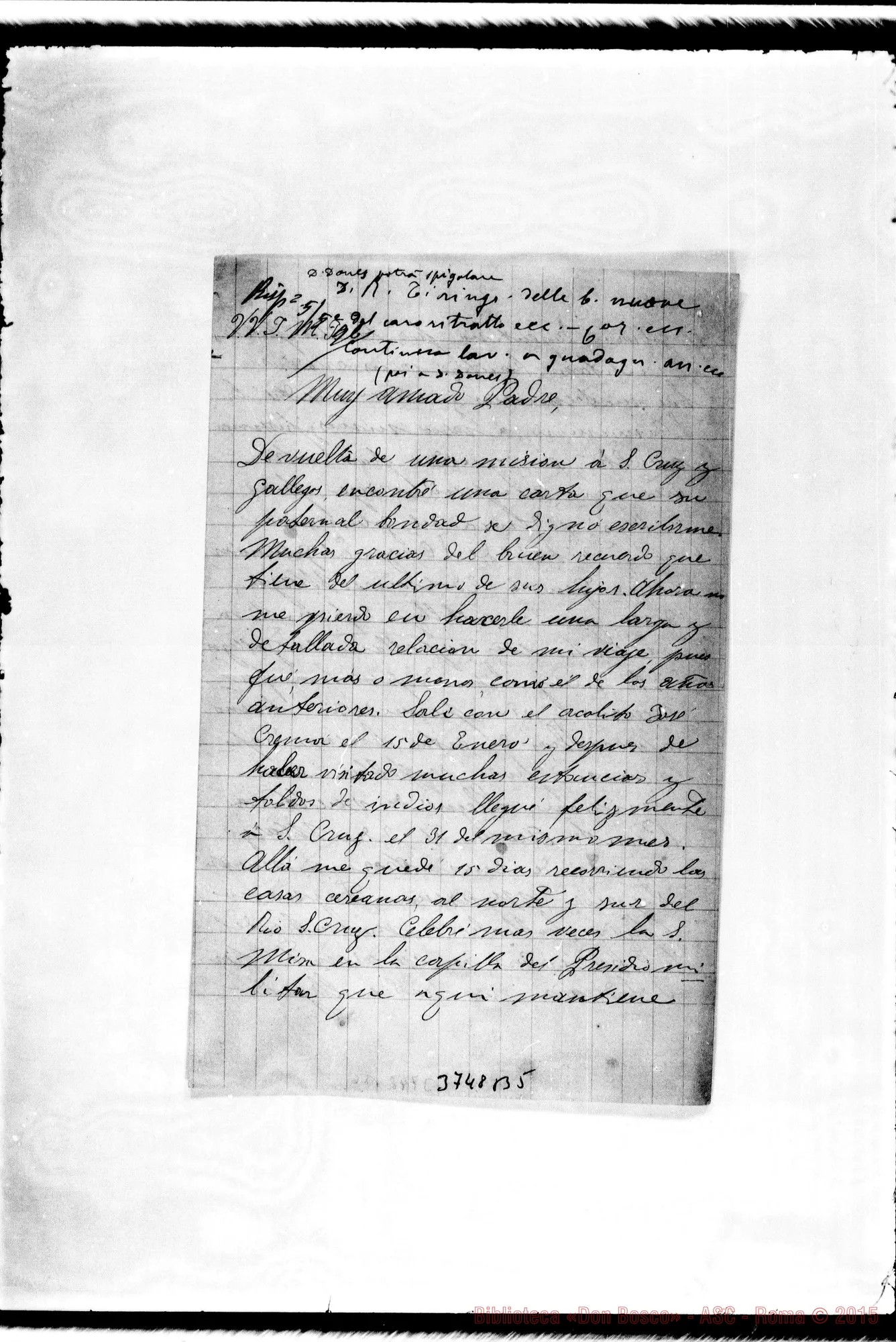Fotogramma B 5 — « « Puntarenas, 22-03-1896 Autogr. Rua