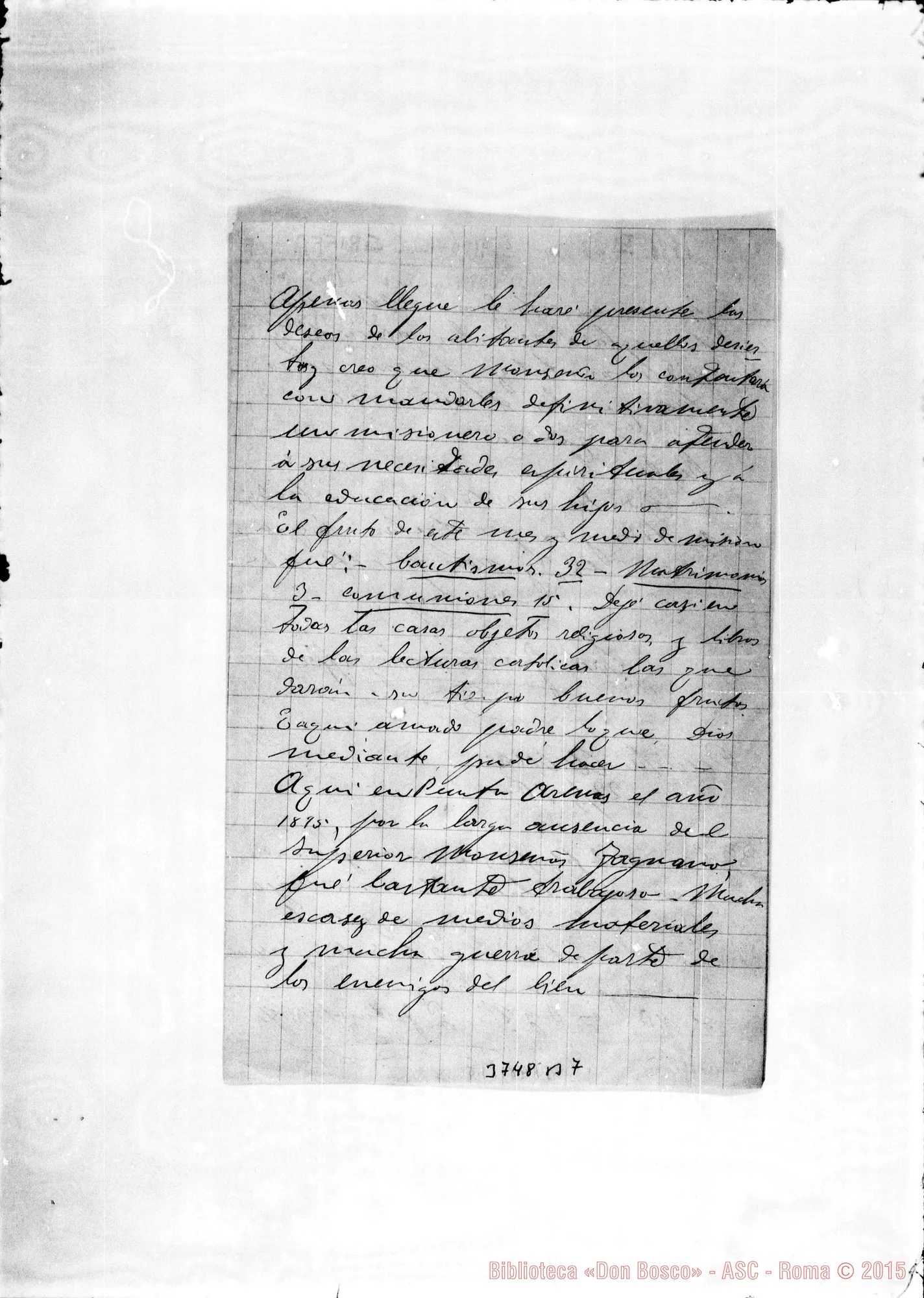 Fotogramma B 7 — « « Puntarenas, 22-03-1896 Autogr. Rua