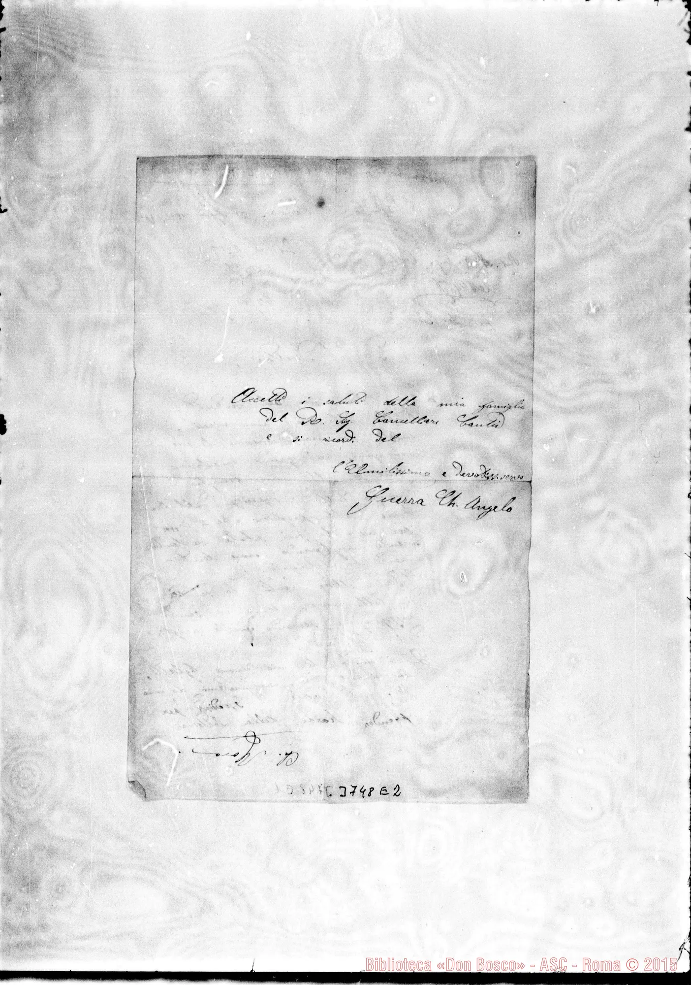 Fotogramma E 2 — Guerra Angelo, ch. Carbonara, 21-08-1879 Autogr. Rua