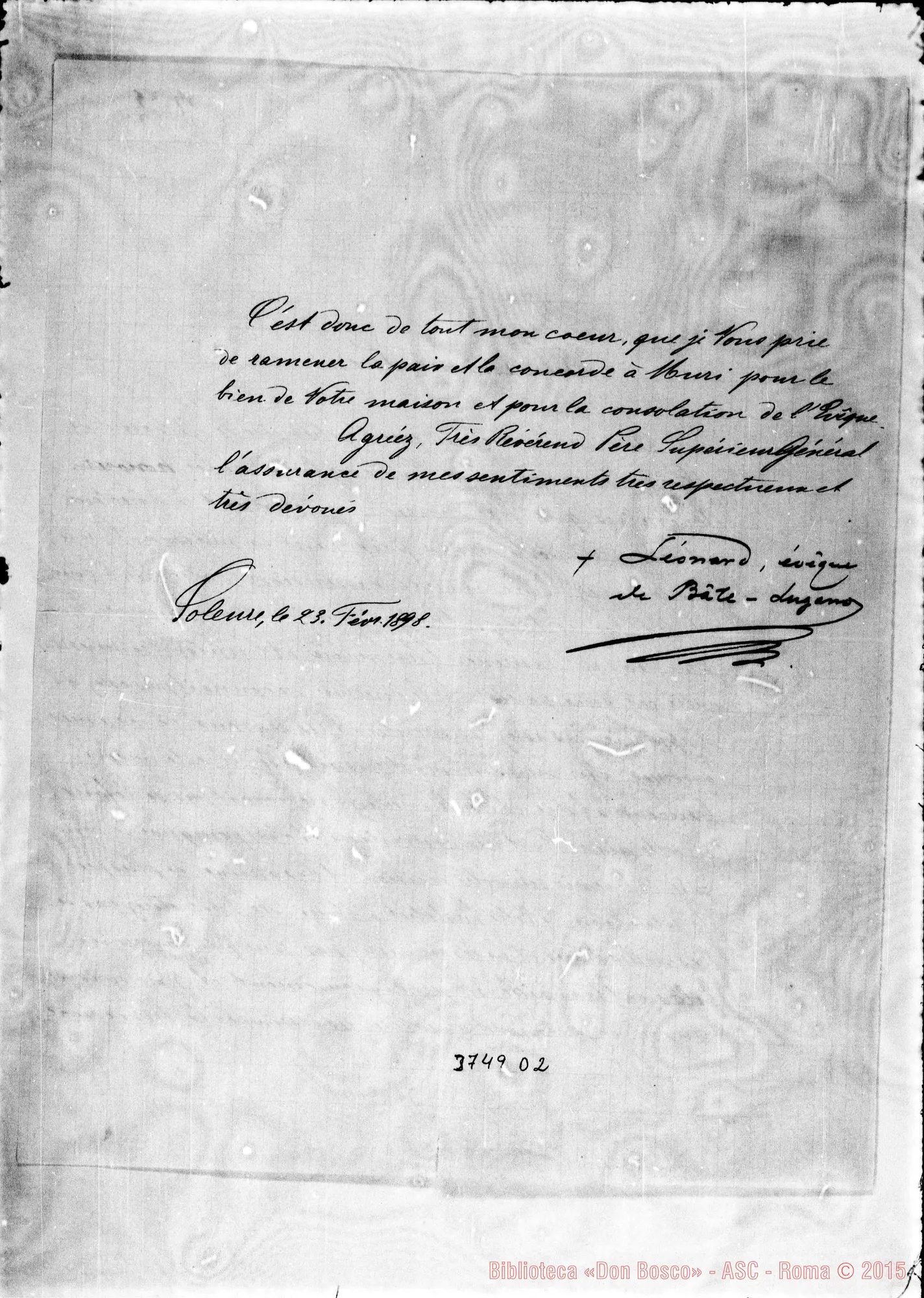 Fotogramma D 2 — Haas Léonard, vesc. Solerne, 23-02-1898