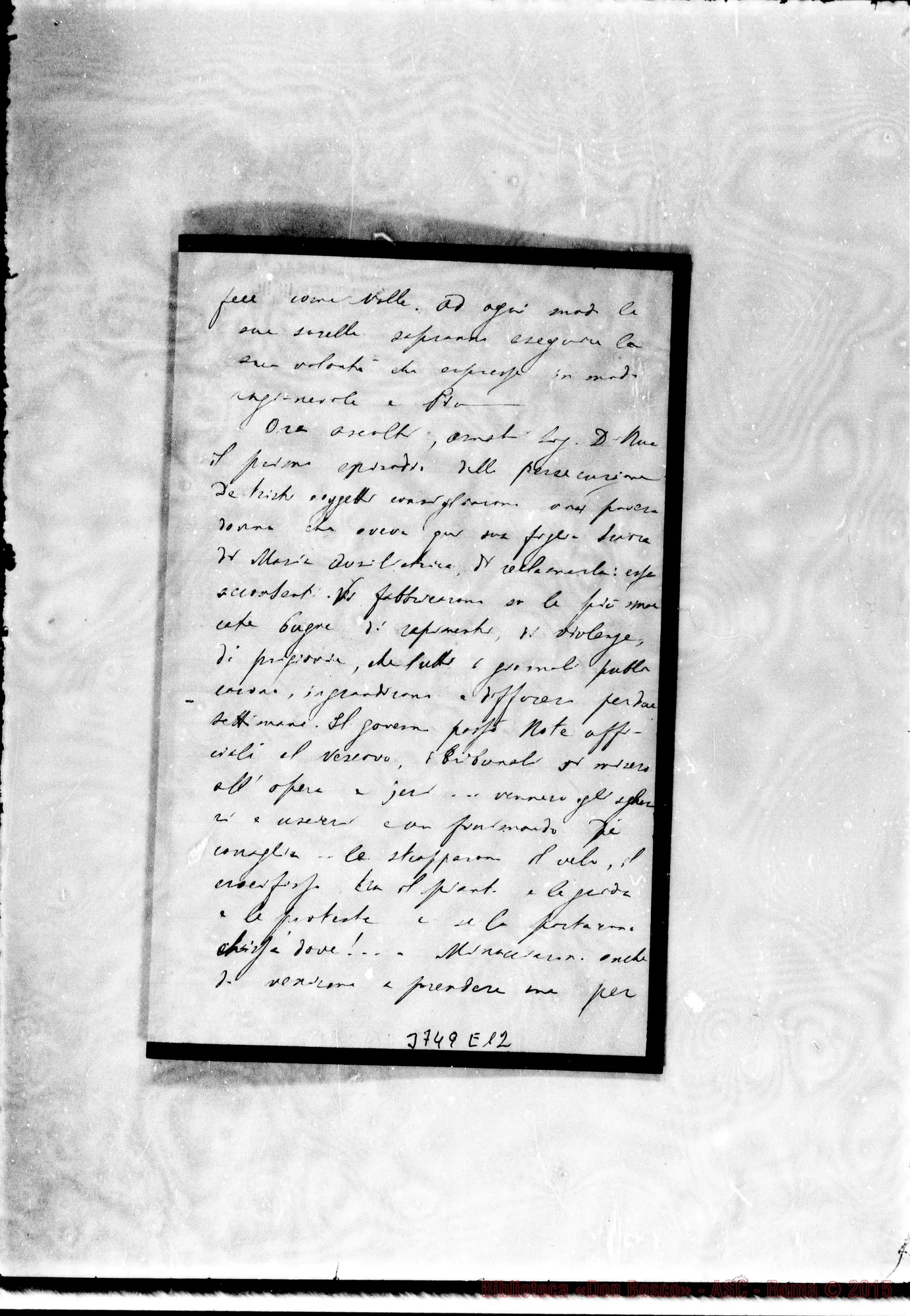 Fotogramma E 12 — Iardini Antonio, SDB Villa Colón, 1-05-1885 Segue lett. di D. Lasagna