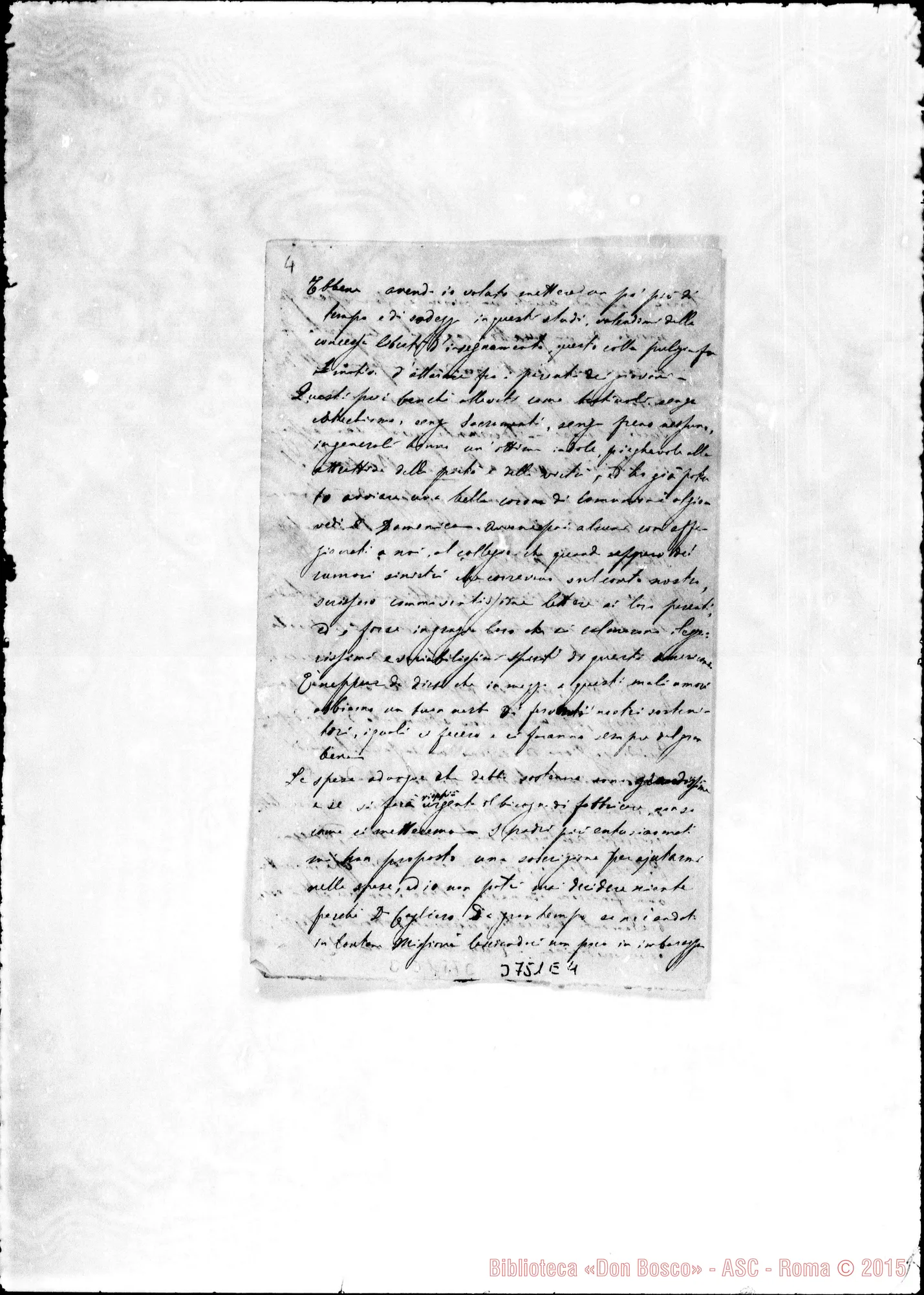 Fotogramma E 4 — Lasagna Luigi, vesc. SDB Villa Colón, 3-05-1877 Autogr. Rua
