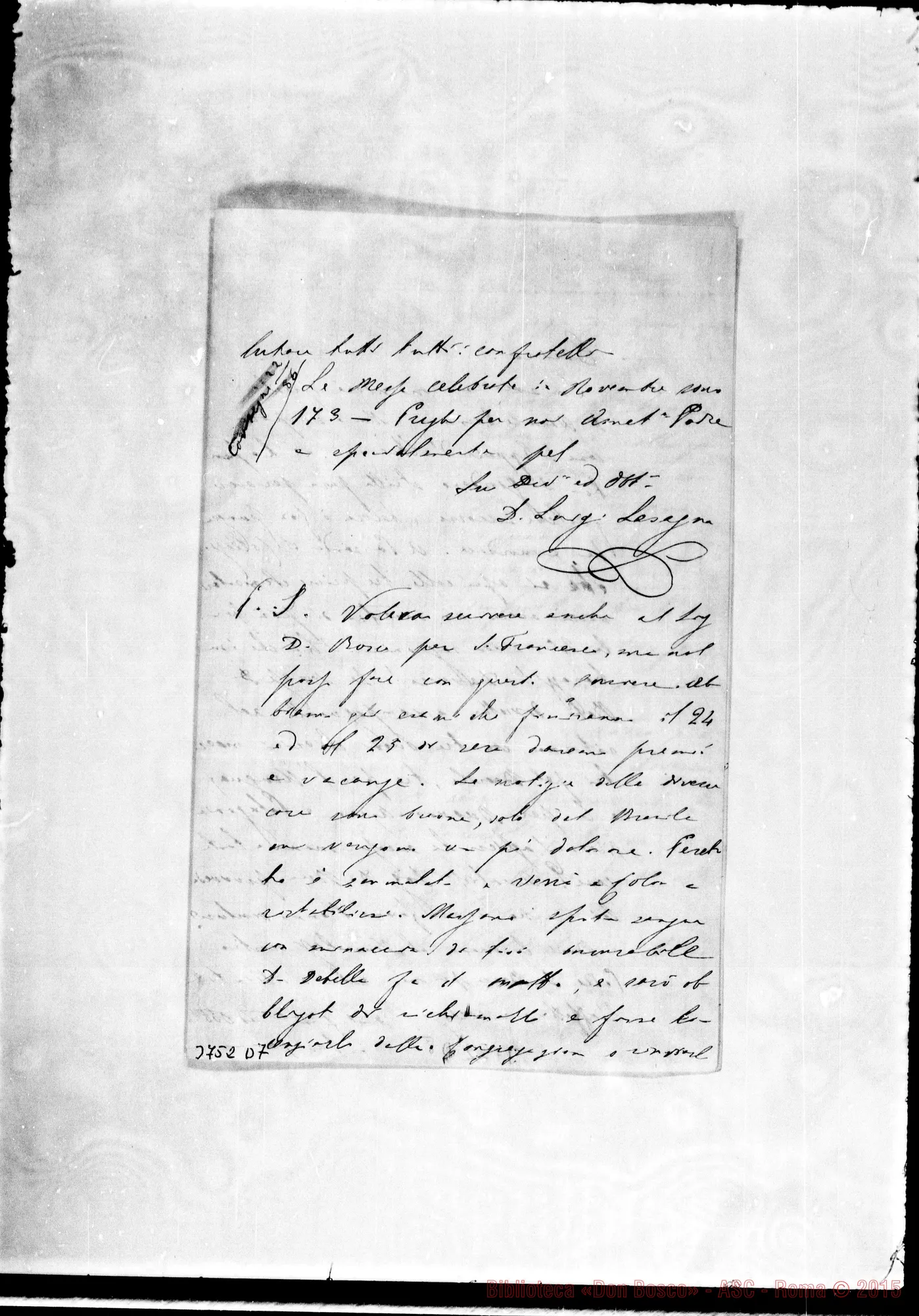 Fotogramma D 7 — « « s.l., 18-12-1885 Autogr. Rua