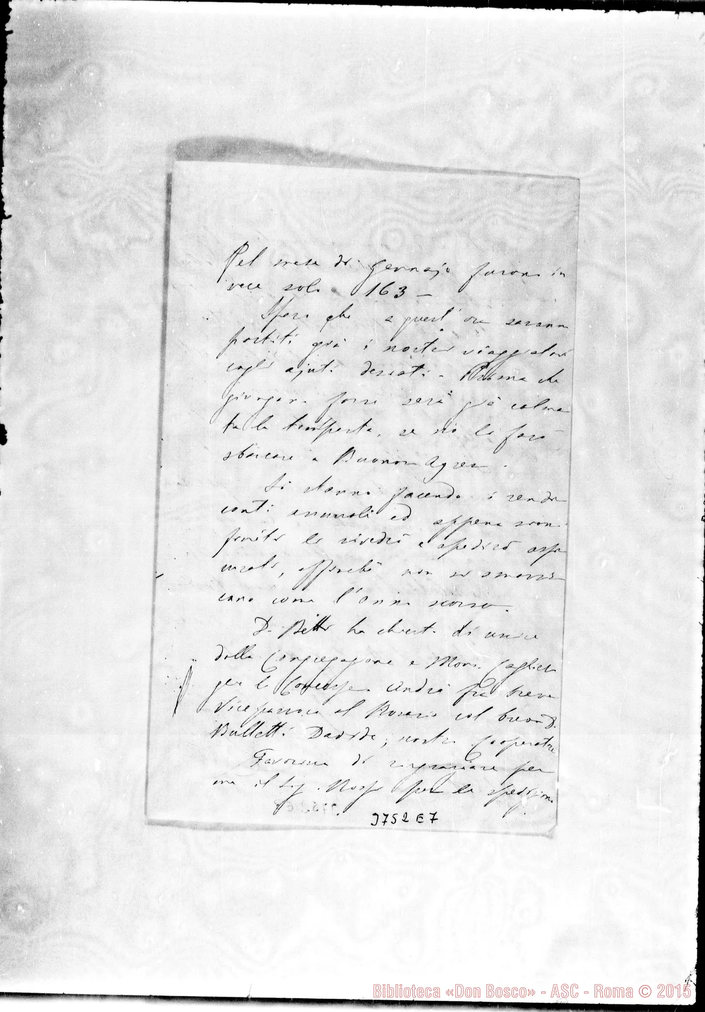Fotogramma E 7 — « « s.l., 17-02-1886 Autogr. Rua