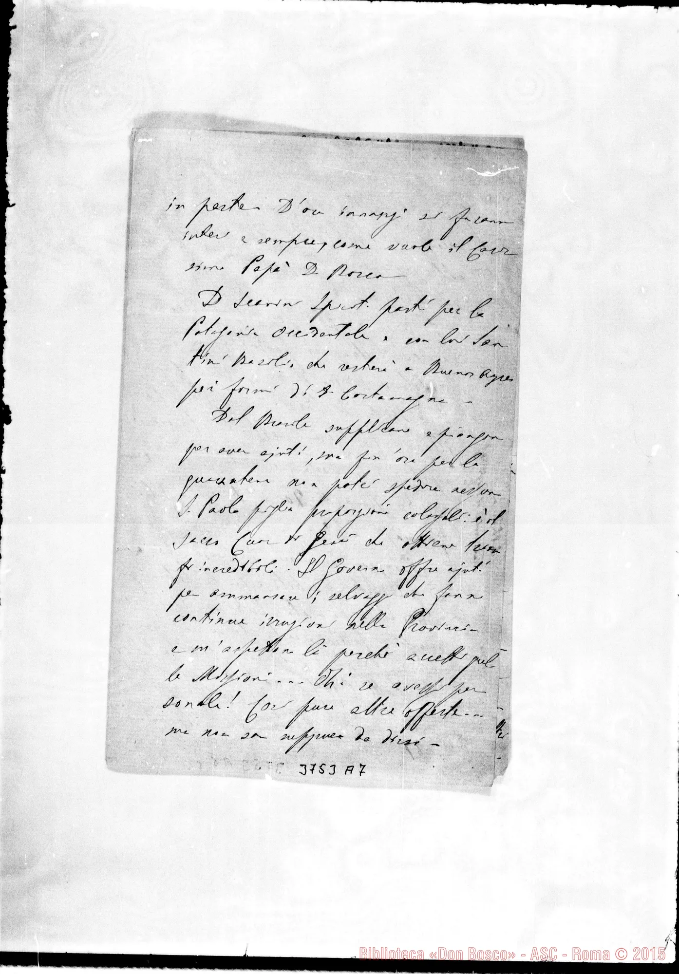 Fotogramma A 7 — « « s.l., 25-02-1887 Autogr. Rua