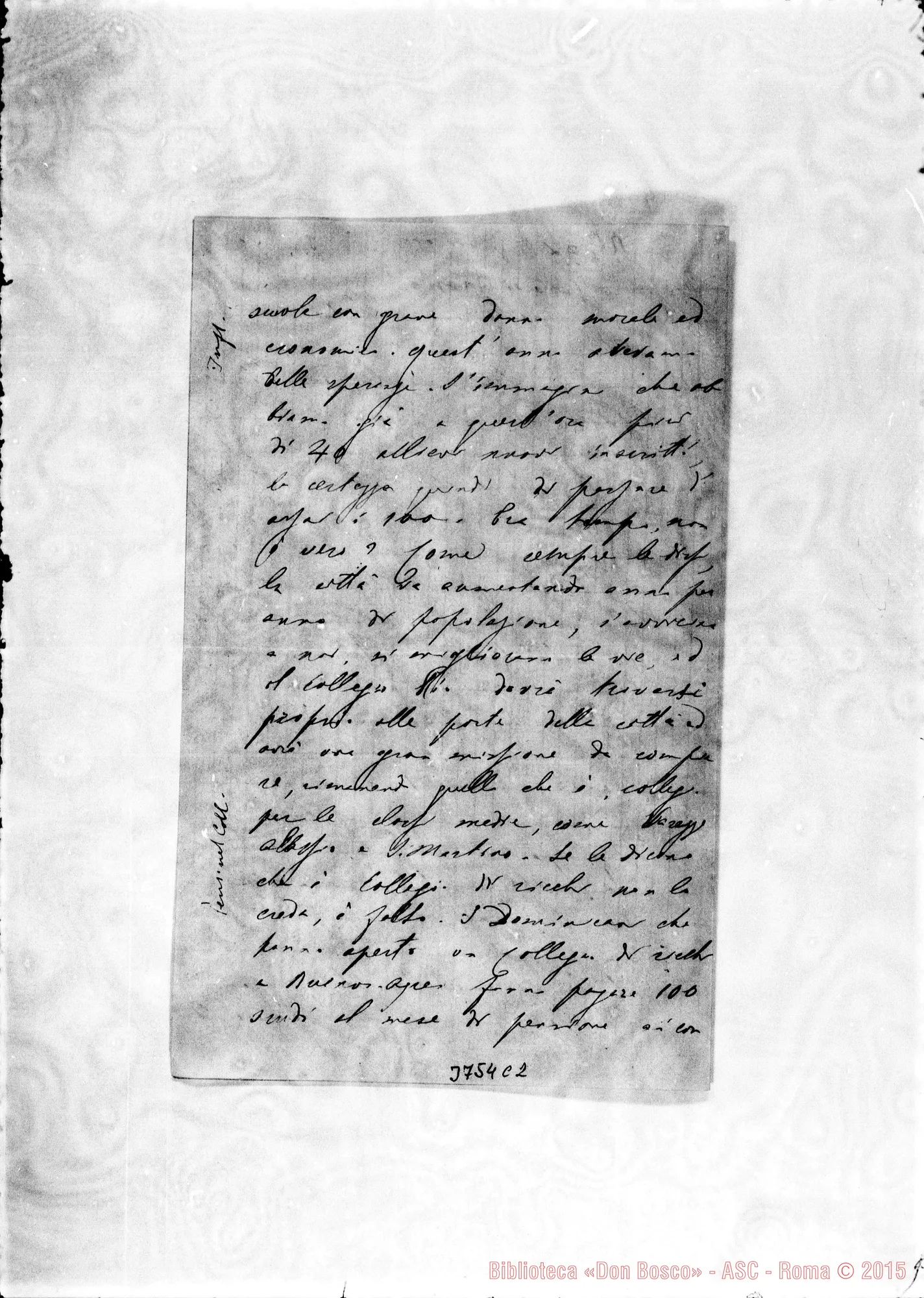 Fotogramma C 2 — « « s.l., 3-02-1890 Autogr. Rua