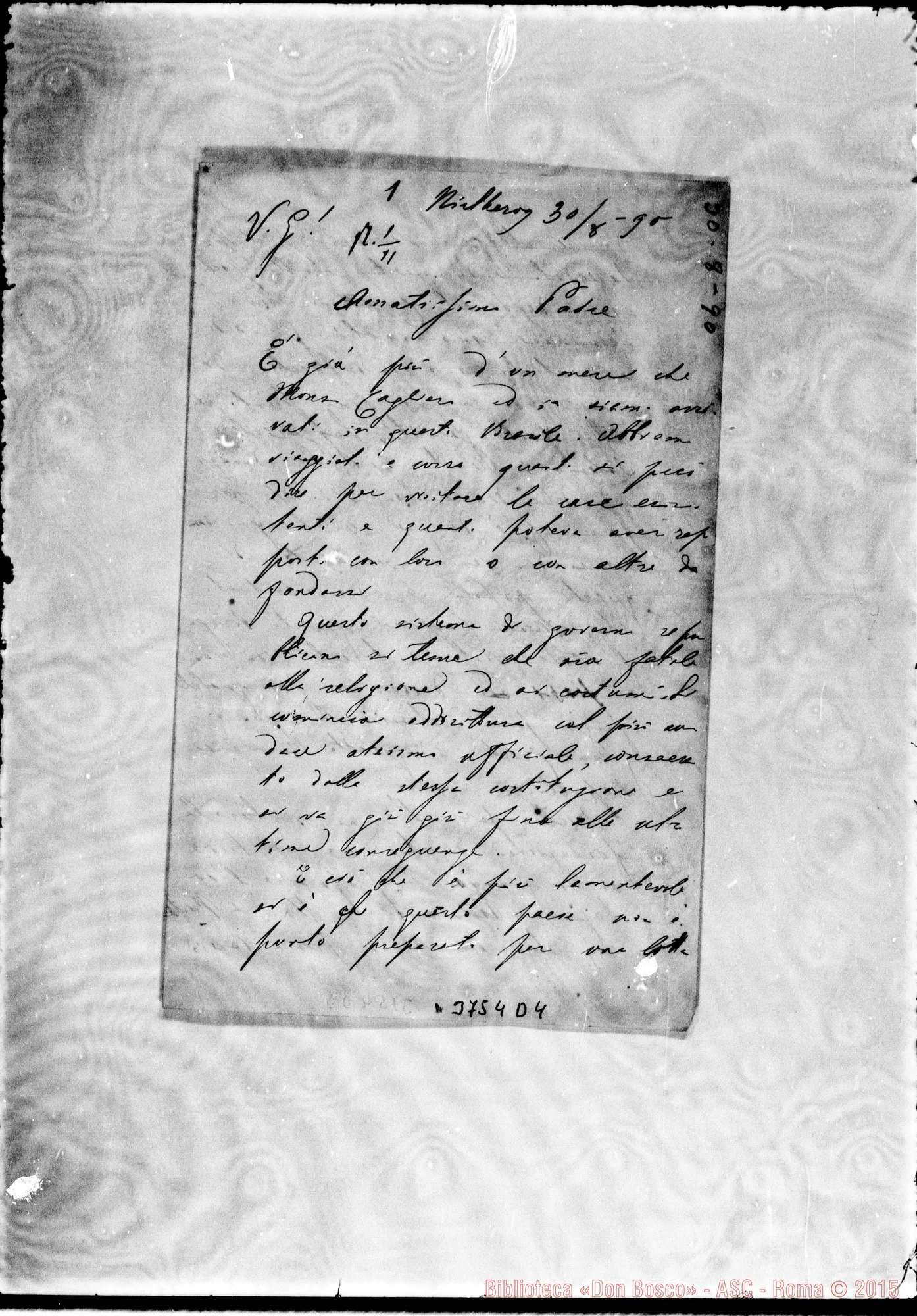Fotogramma D 4 — « « 1 Niterói, 30-08-1890 Autogr. Rua