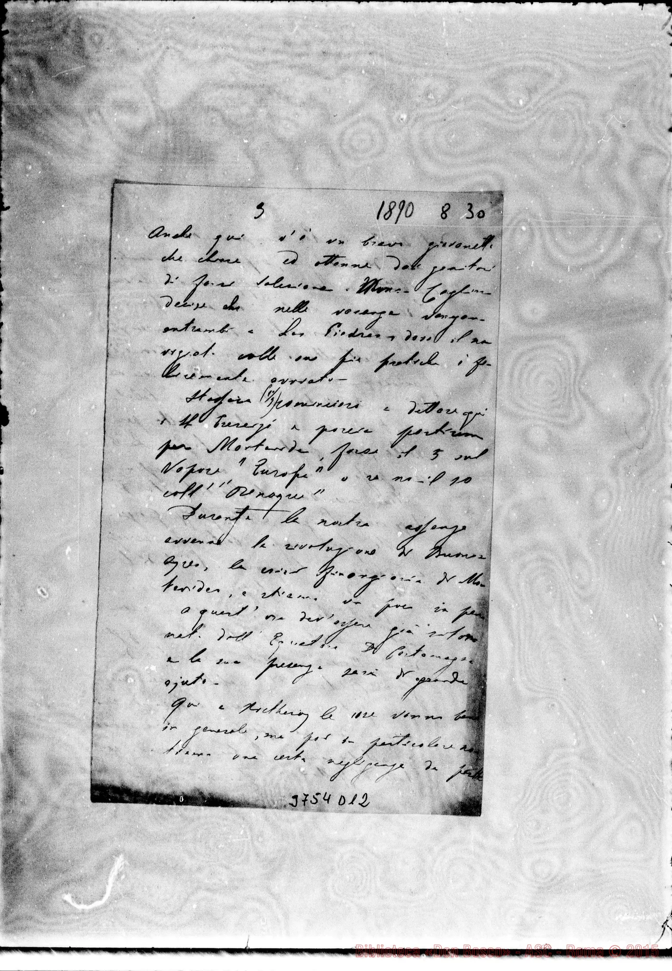Fotogramma D 12 — « « 1 Niterói, 30-08-1890 Autogr. Rua