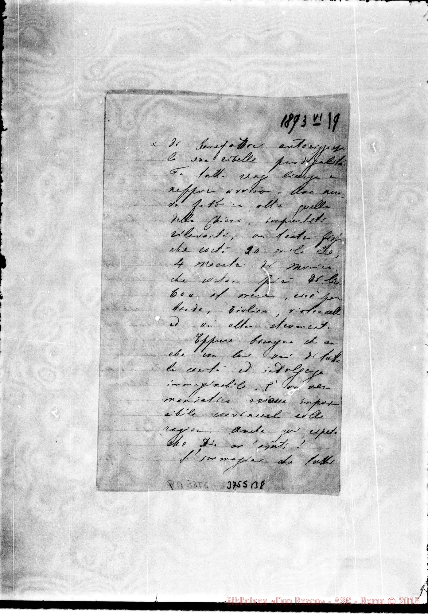 Fotogramma B 8 — « « ì s.l., 19-06-1893 Autogr. Rua